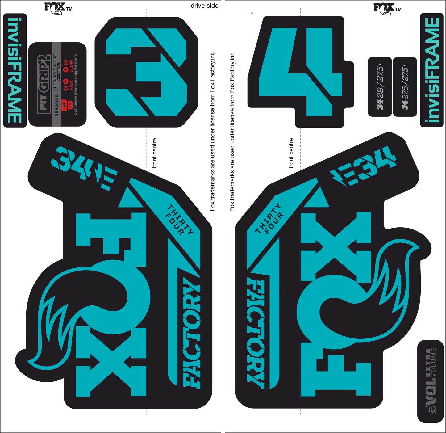 Fox 34 Factory E BIKE 2021 Decals
