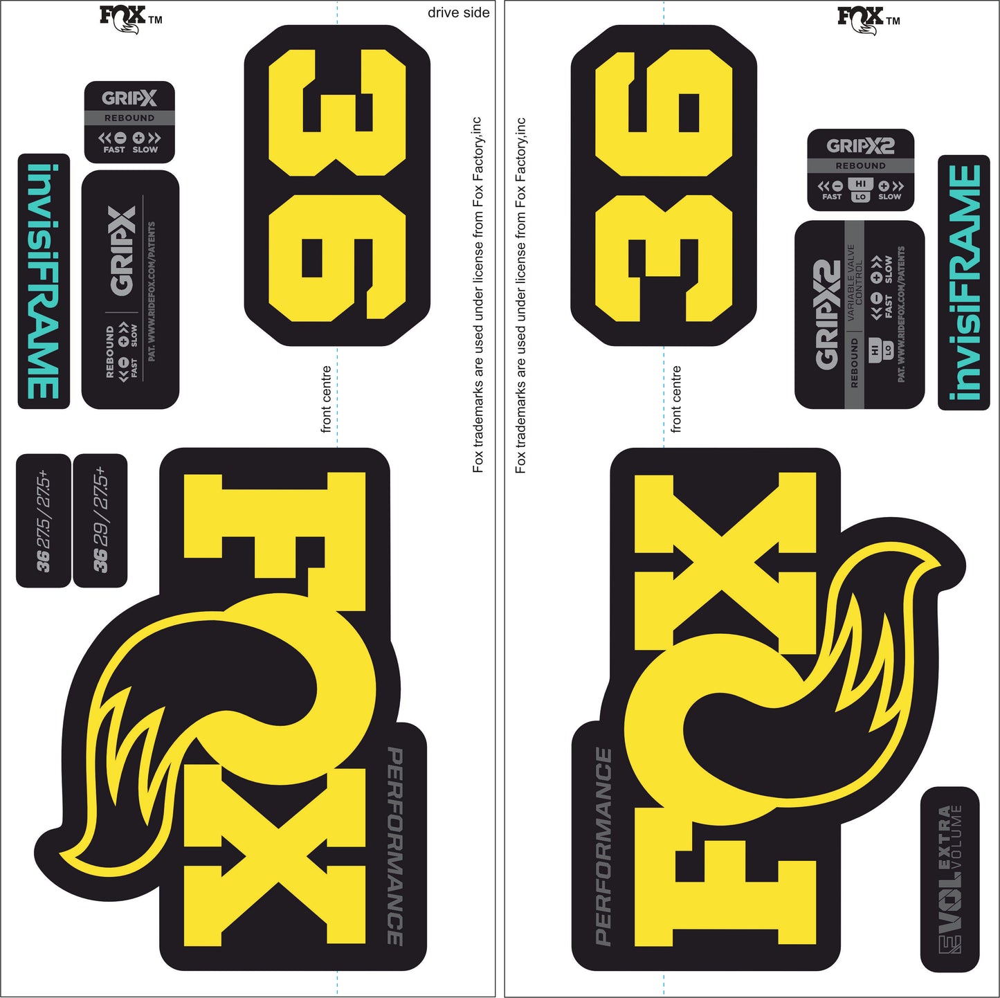 Fox 36 Performance 2026 Decals