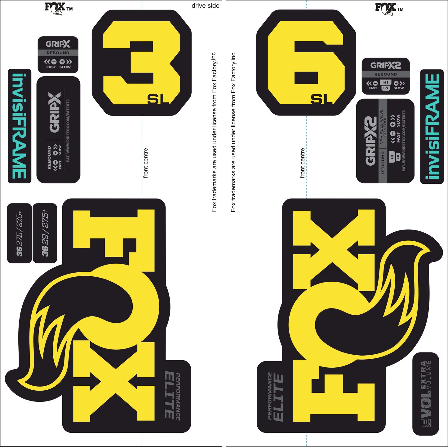 Fox 36 Performance Elite SL 2026 Decals