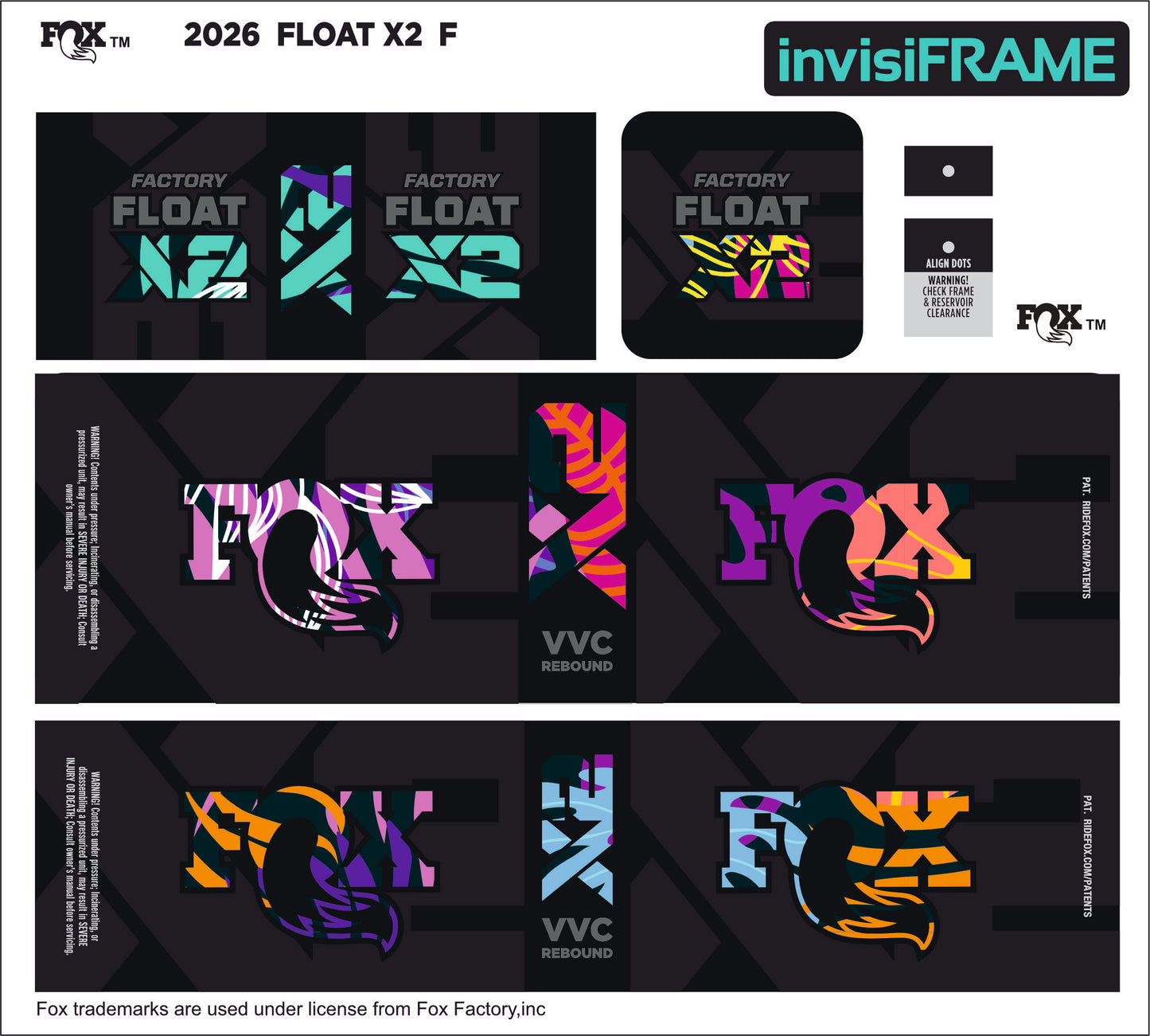 Fox Float X2 Factory 2026 Decals