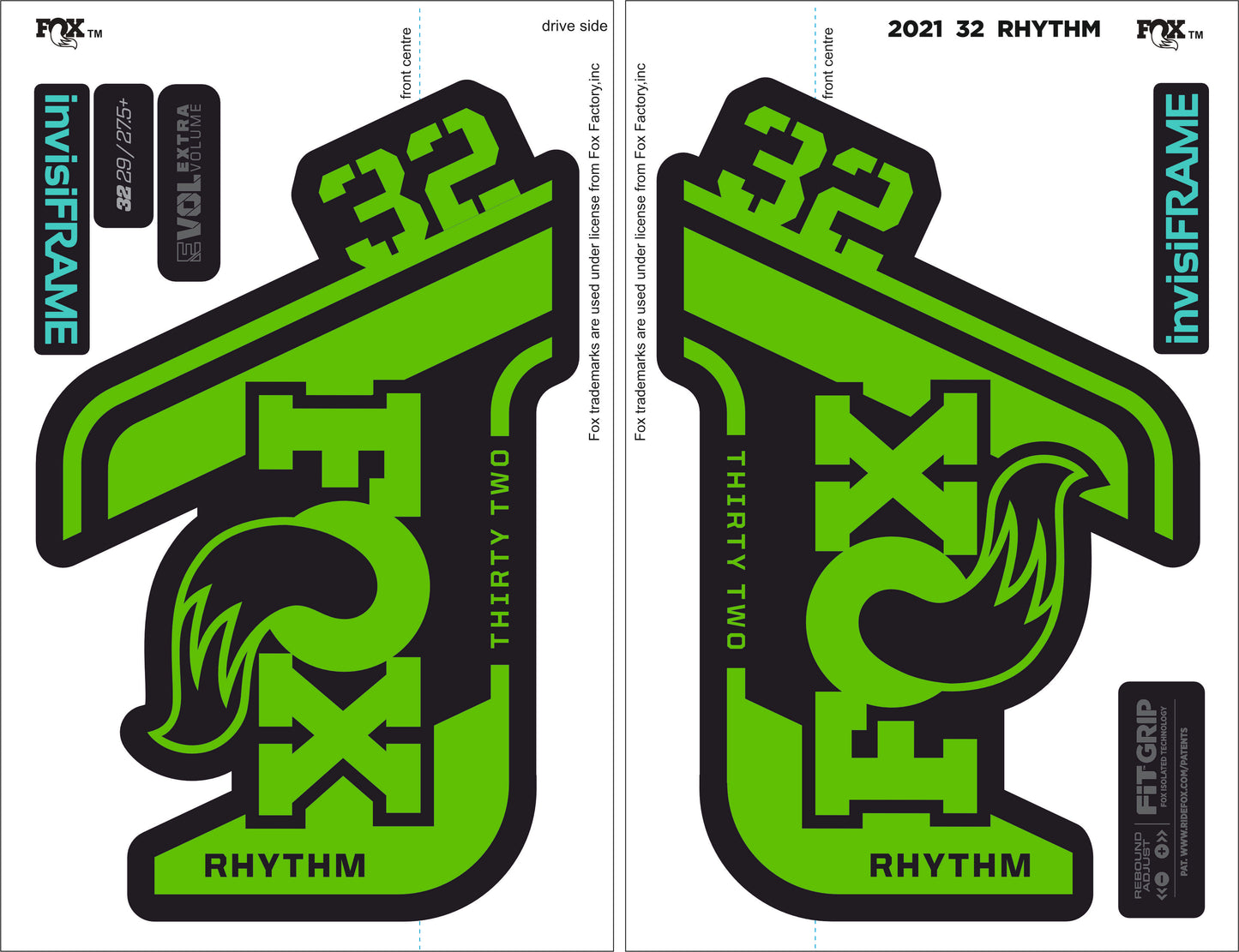 Fox 32 Rhythm 2021 decals