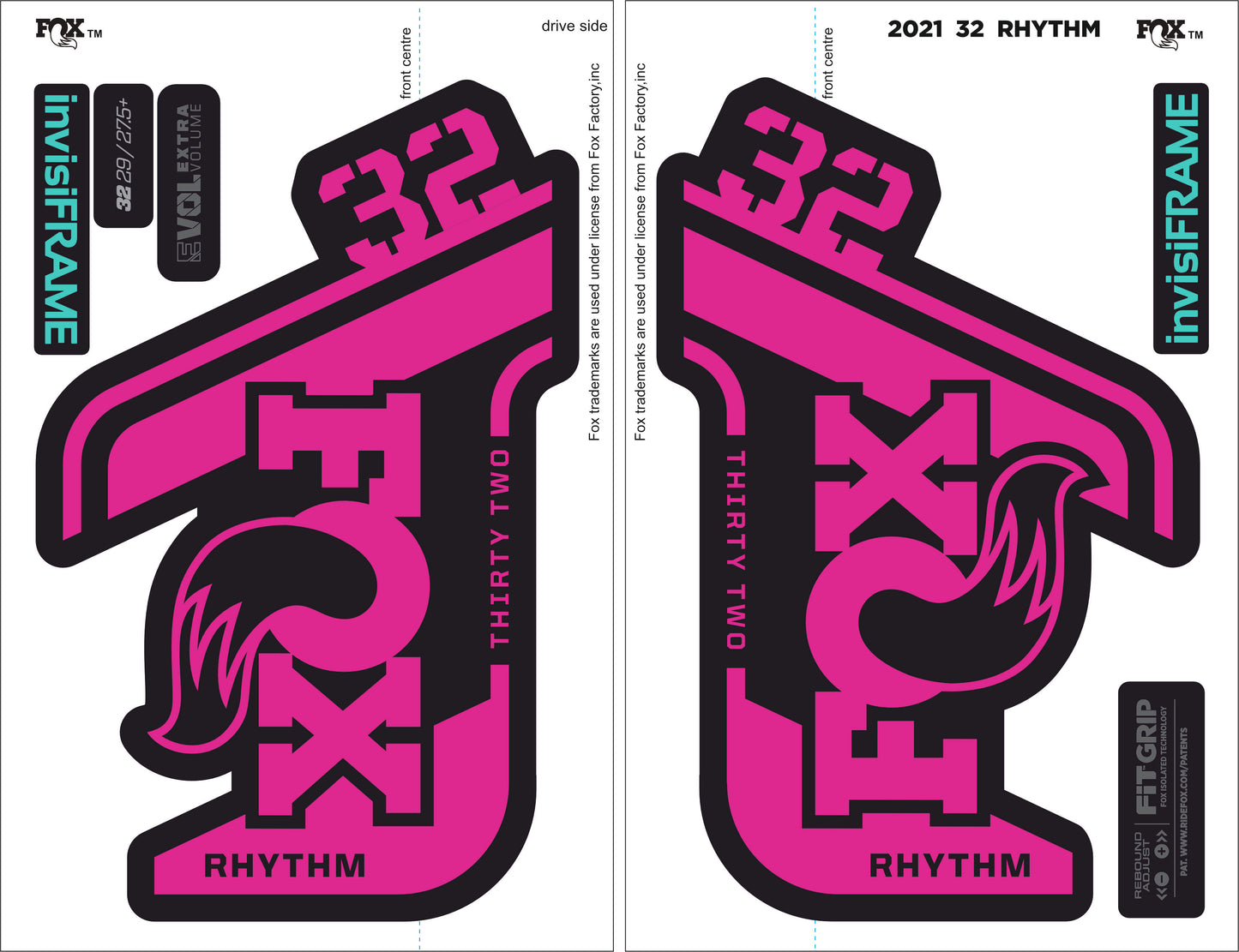 Fox 32 Rhythm 2021 decals