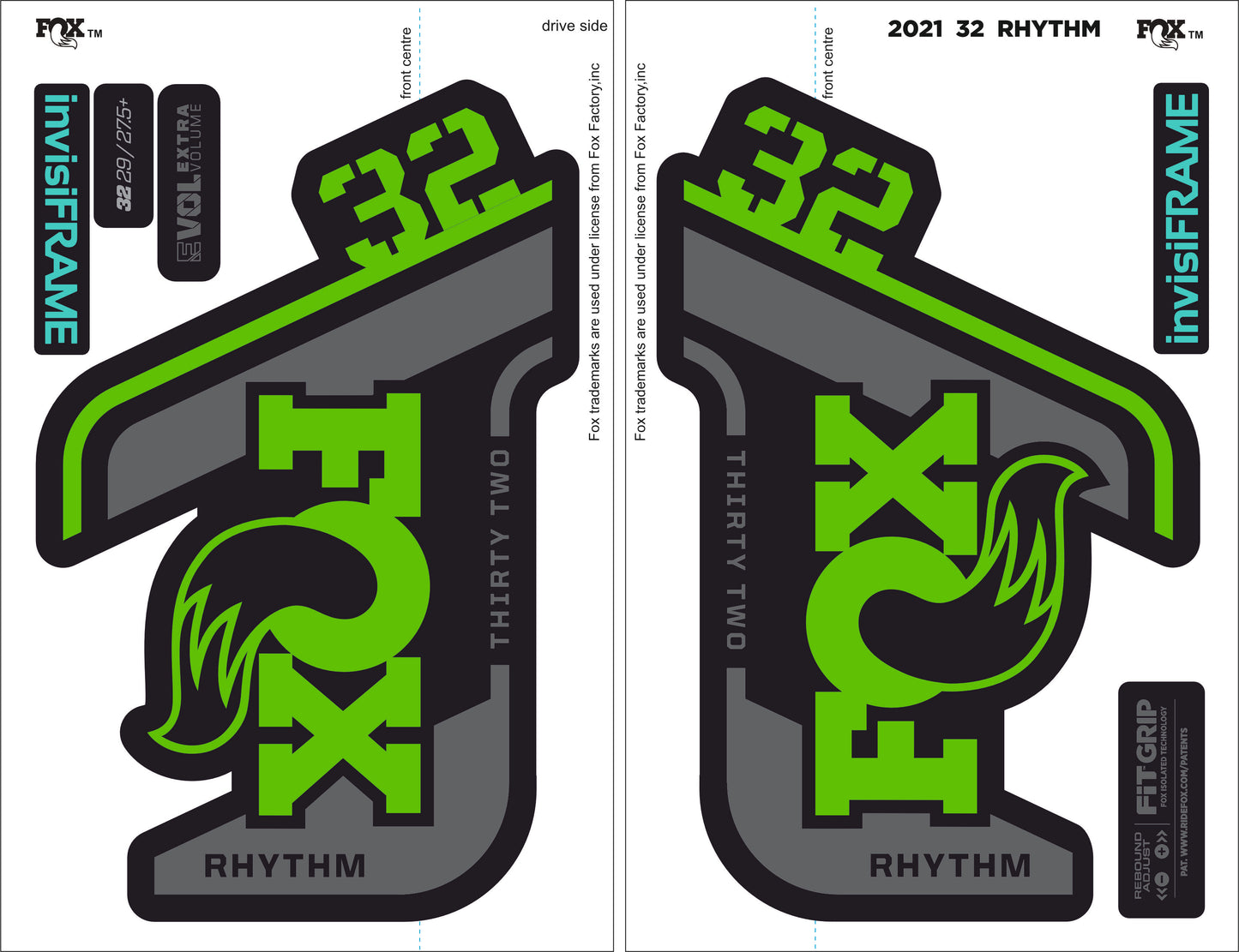 Fox 32 Rhythm 2021 decals