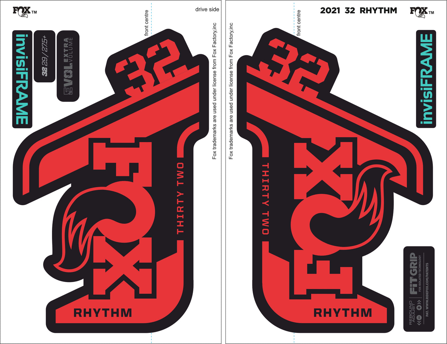 Fox 32 Rhythm 2021 decals