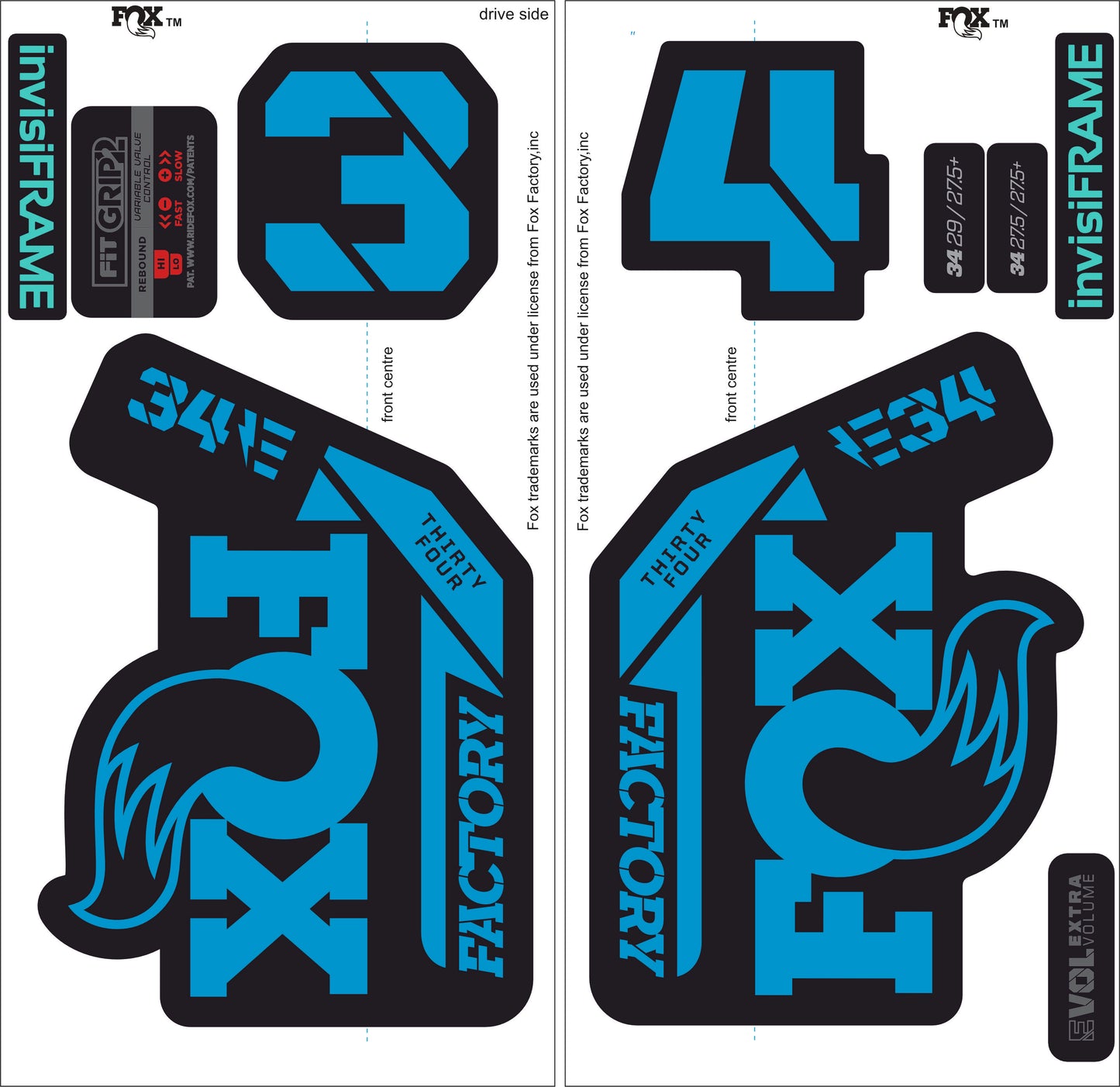 Fox 34 Factory E BIKE 2021 Decals