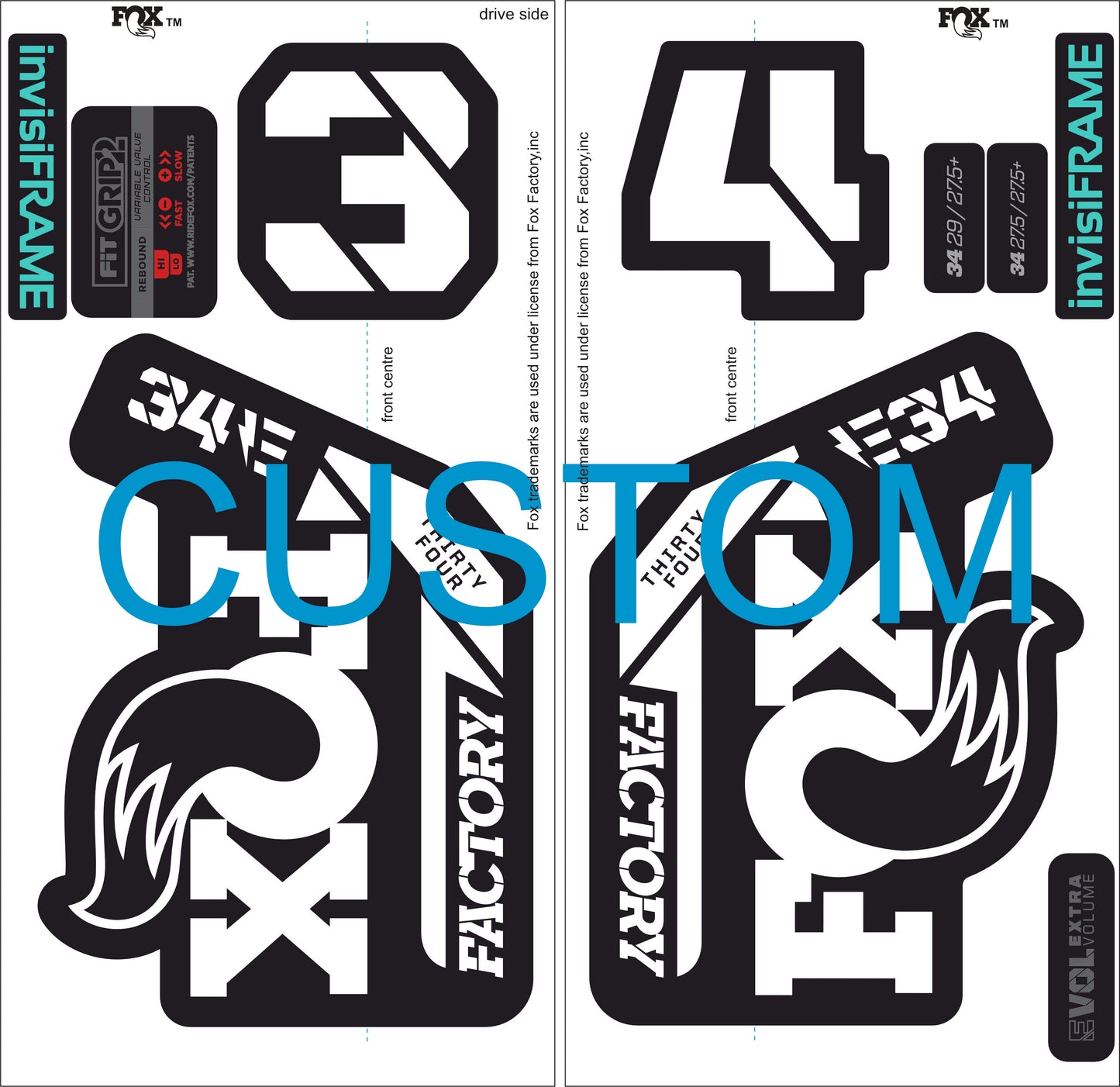 Fox 34 Factory E BIKE 2021 Decals