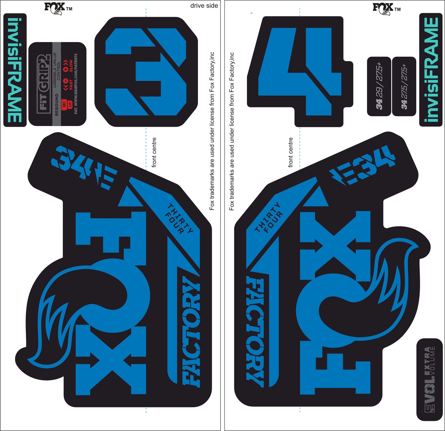 Fox 34 Factory E BIKE 2021 Decals