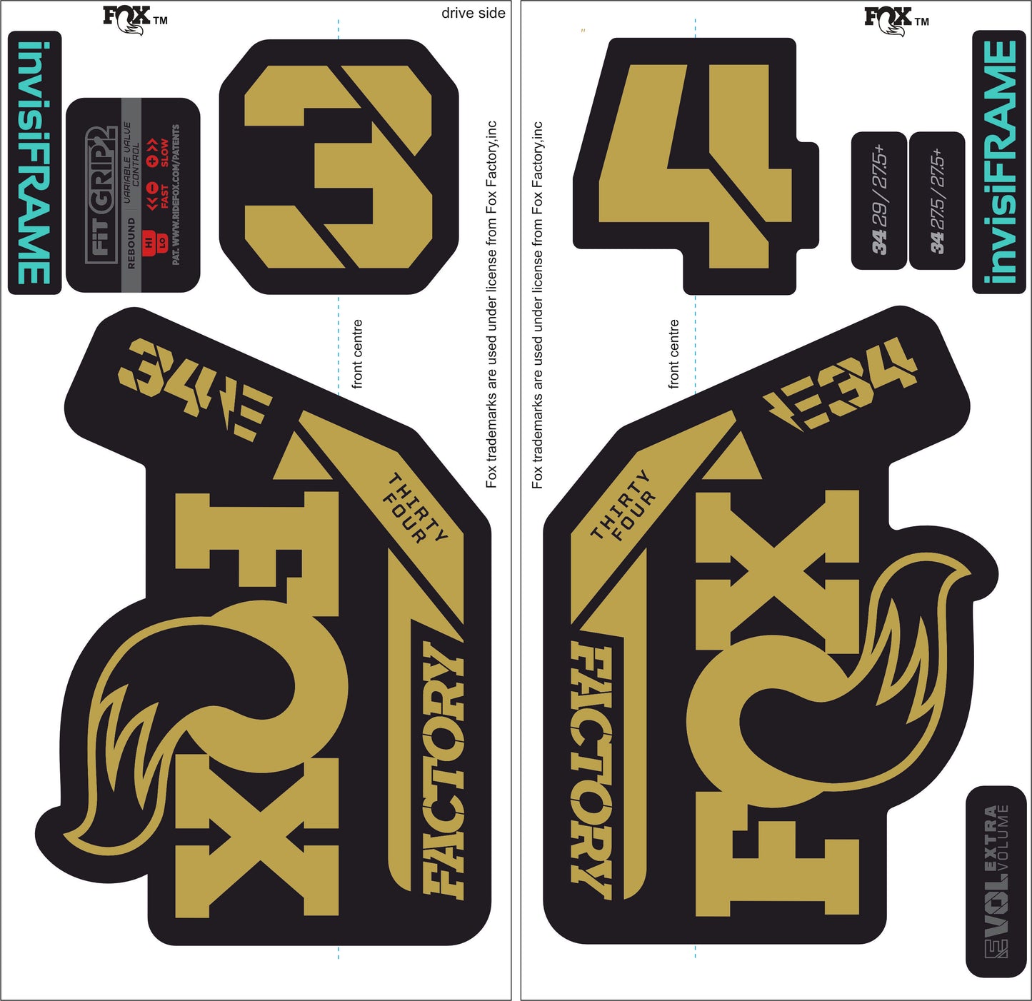 Fox 34 Factory E BIKE 2021 Decals
