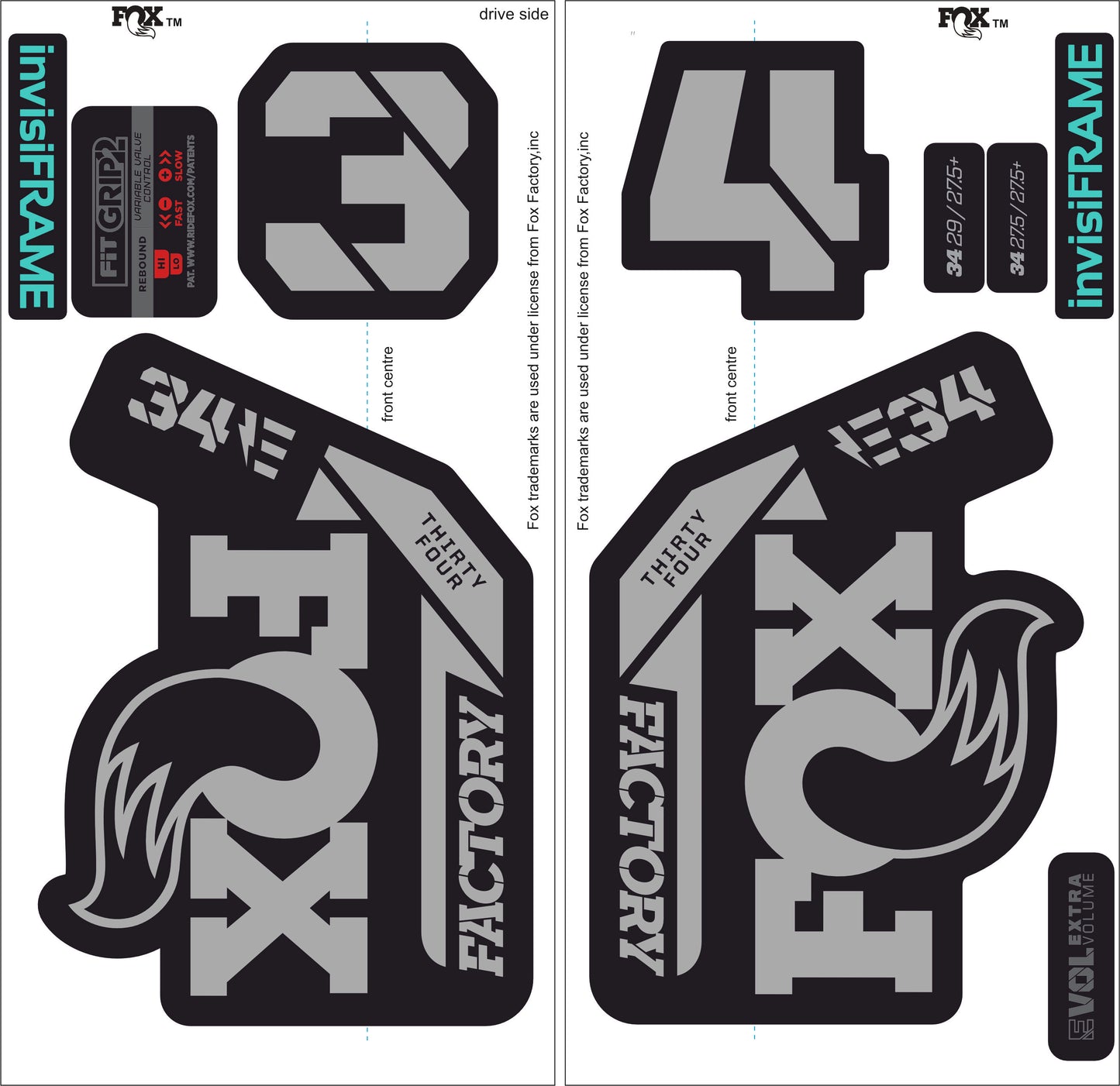 Fox 34 Factory E BIKE 2021 Decals