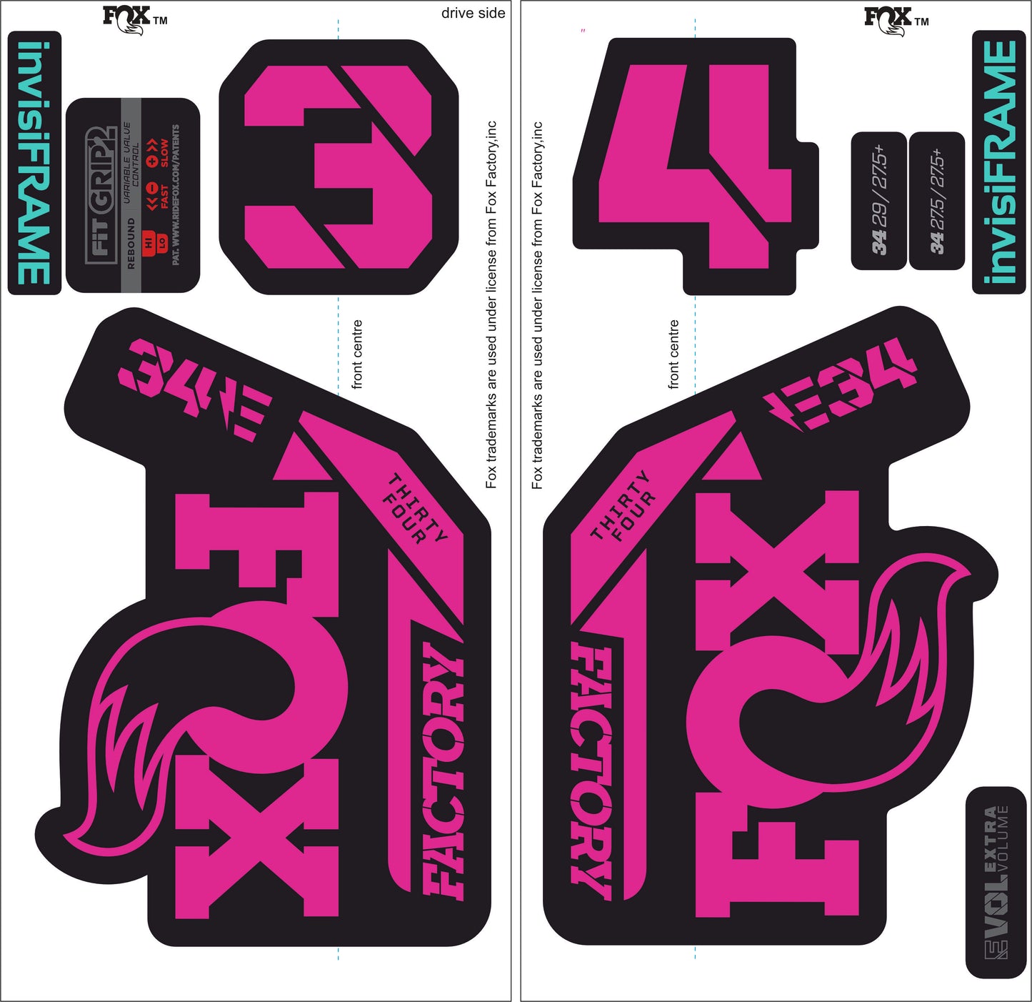 Fox 34 Factory E BIKE 2021 Decals