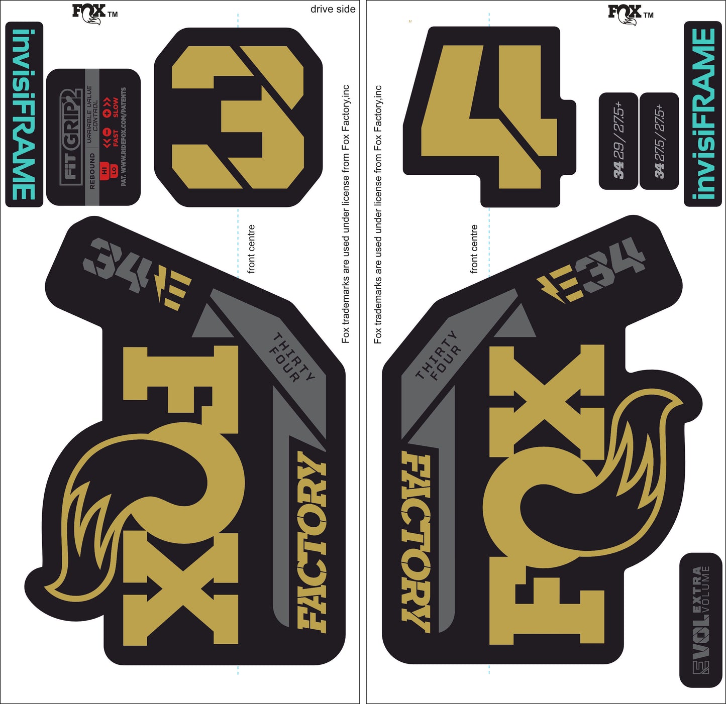 Fox 34 Factory E BIKE 2021 Decals