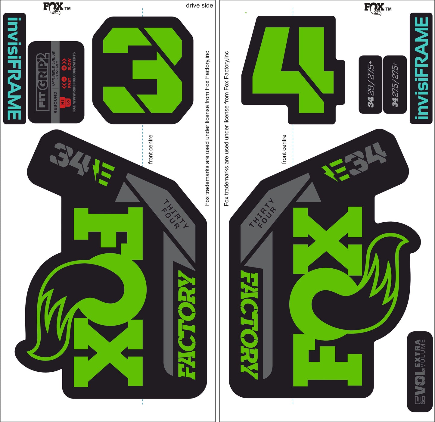 Fox 34 Factory E BIKE 2021 Decals