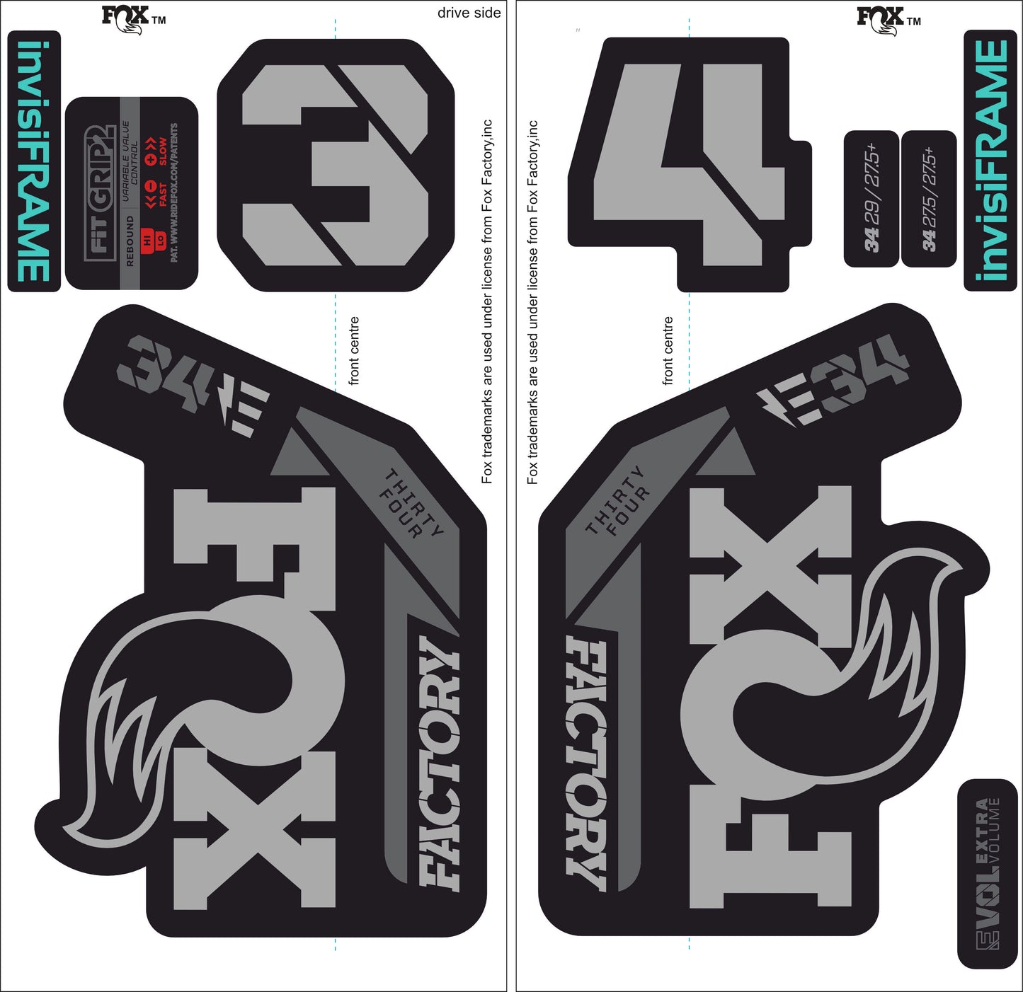 Fox 34 Factory E BIKE 2021 Decals