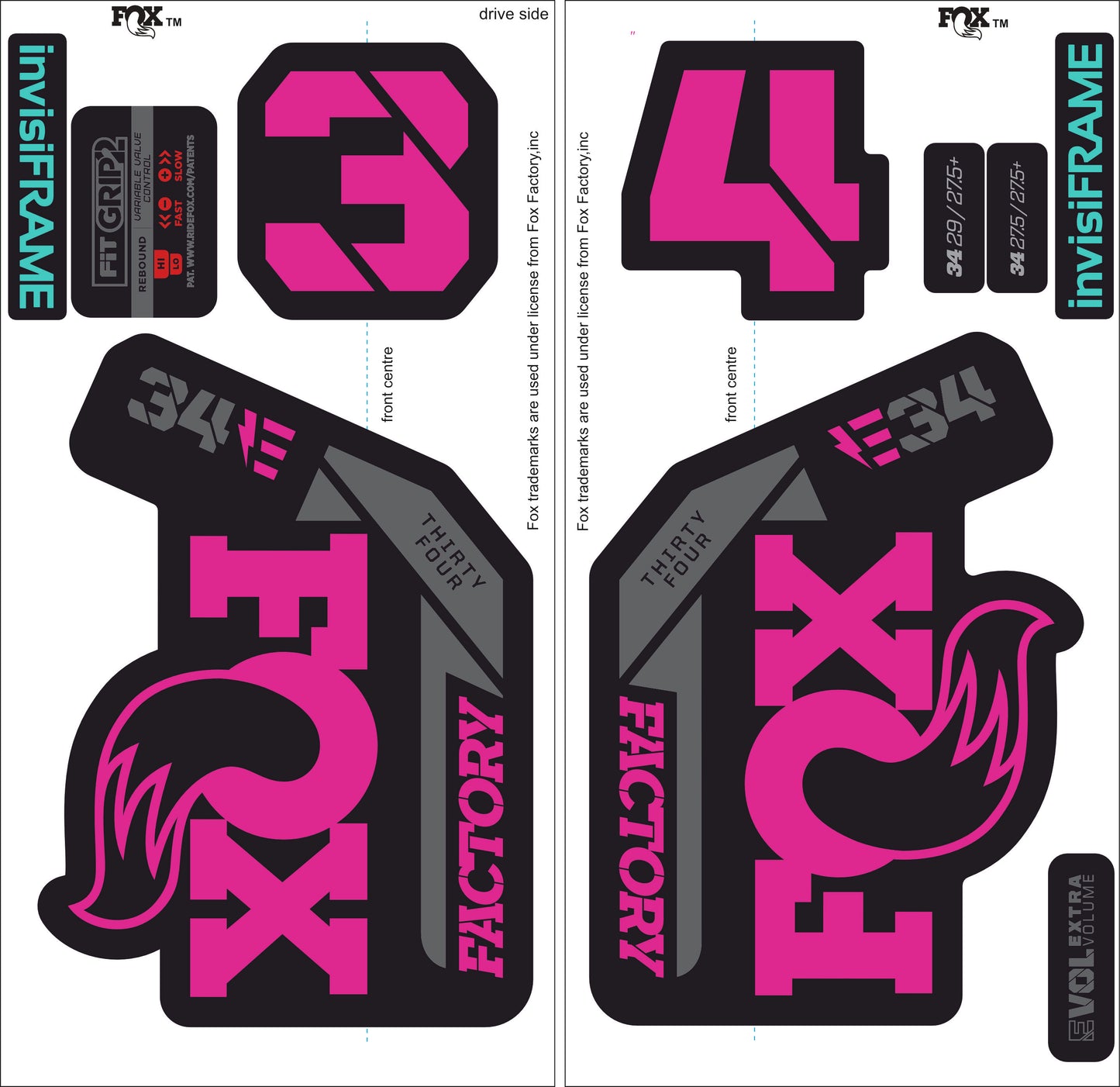 Fox 34 Factory E BIKE 2021 Decals