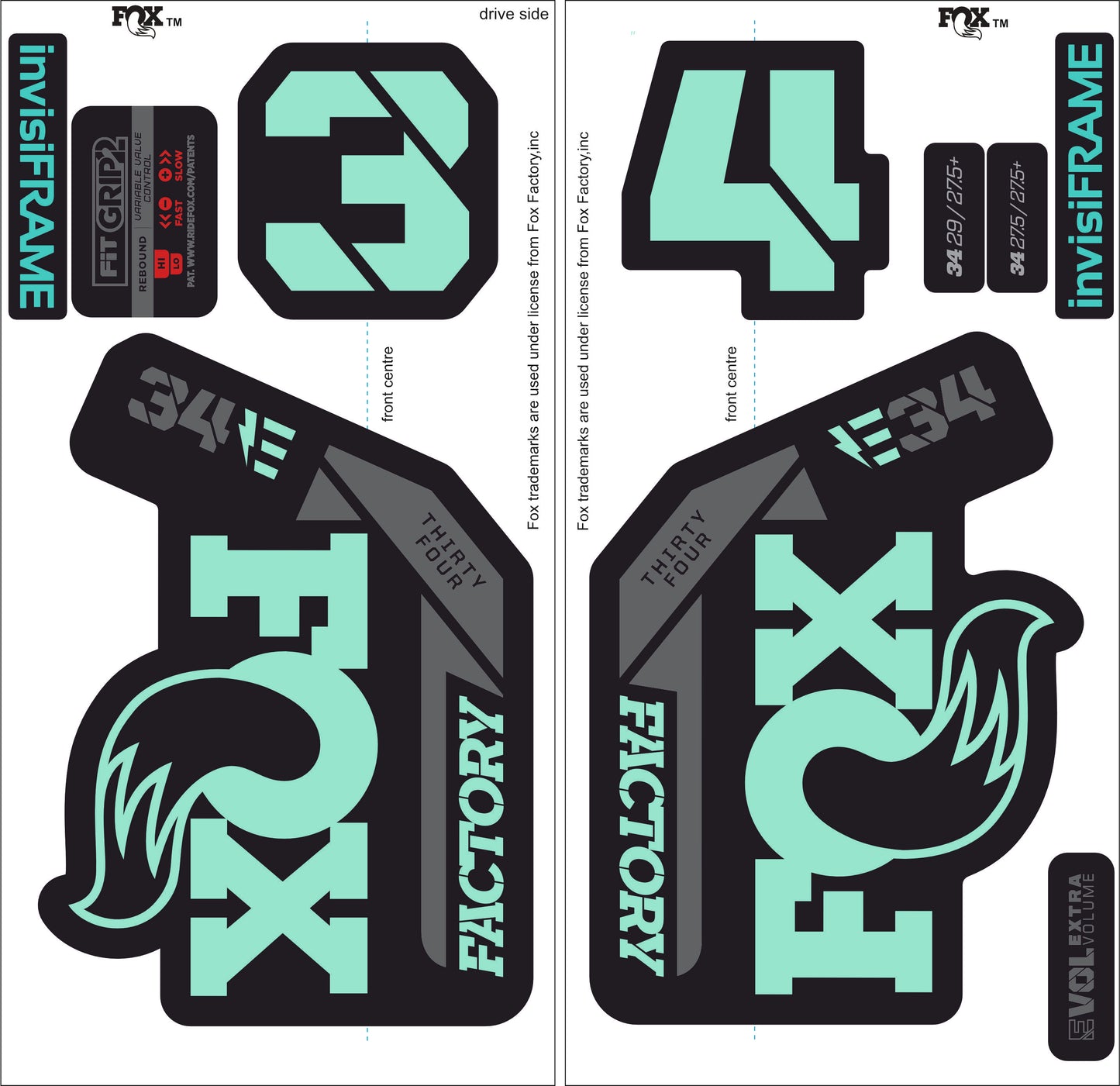 Fox 34 Factory E BIKE 2021 Decals