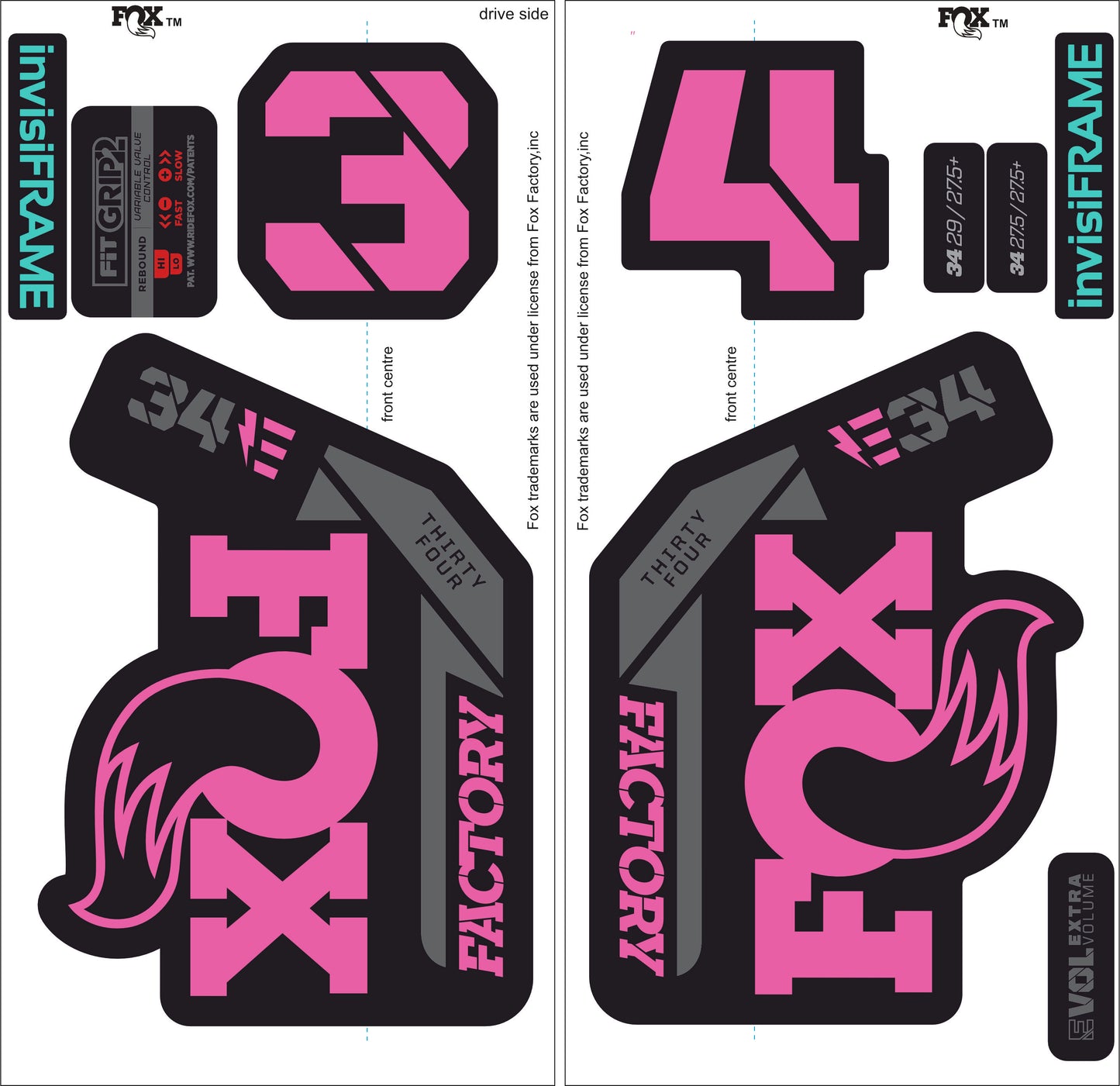 Fox 34 Factory E BIKE 2021 Decals