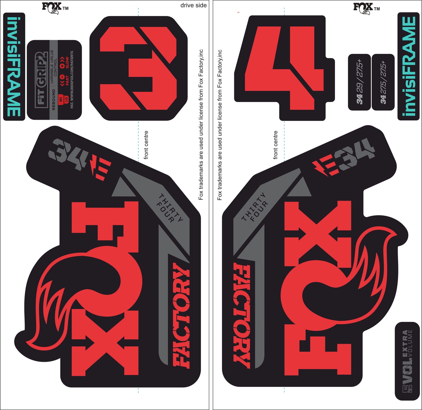 Fox 34 Factory E BIKE 2021 Decals