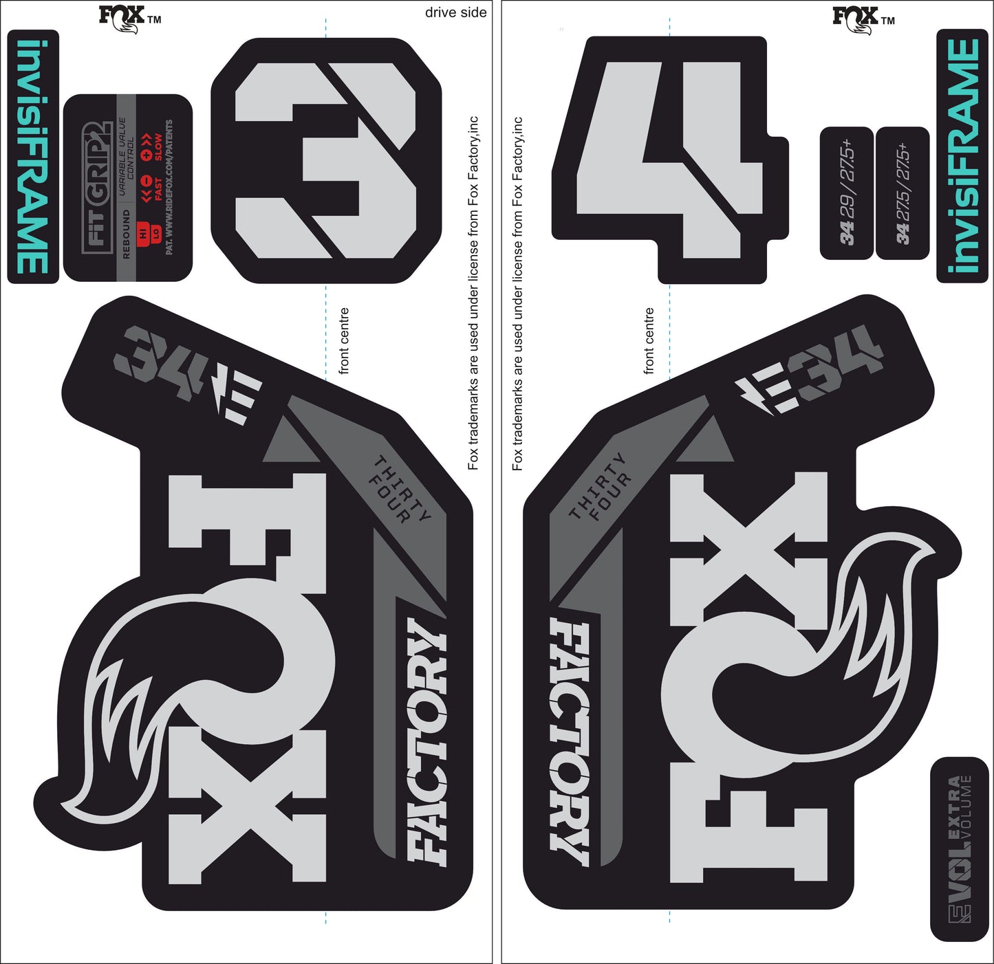 Fox 34 Factory E BIKE 2021 Decals