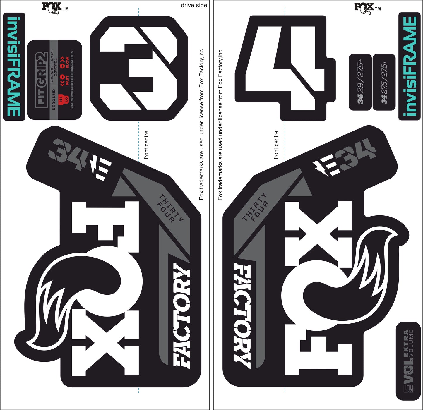 Fox 34 Factory E BIKE 2021 Decals