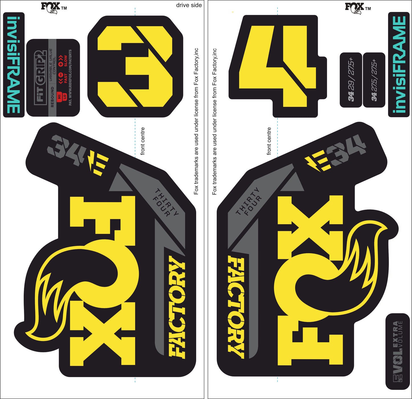 Fox 34 Factory E BIKE 2021 Decals
