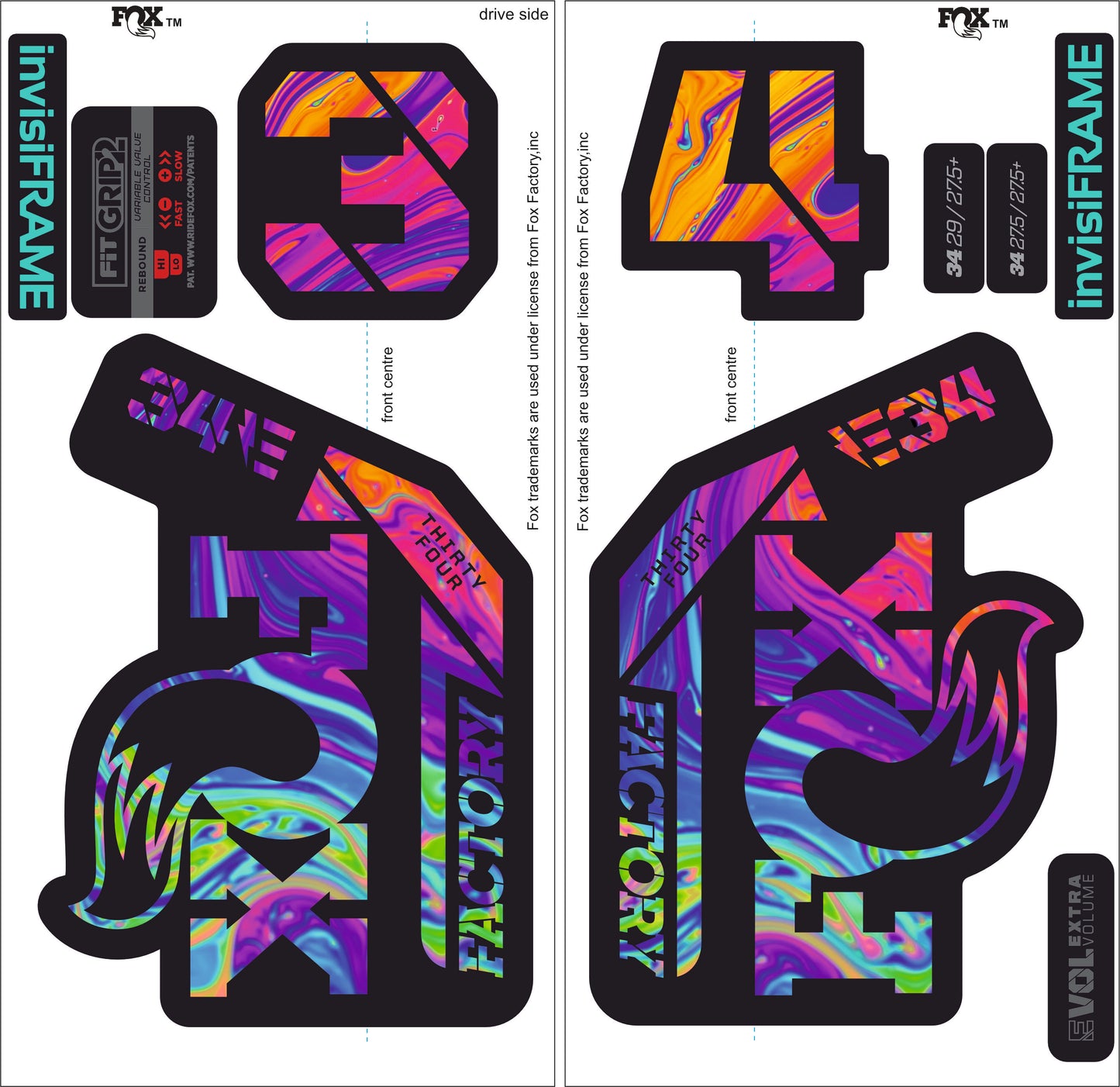 Fox 34 Factory E BIKE 2021 Decals