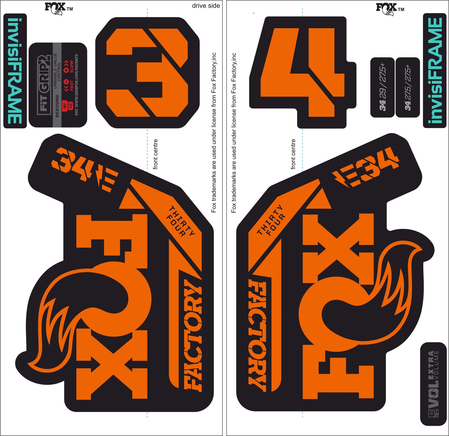 Fox 34 Factory E BIKE 2021 Decals
