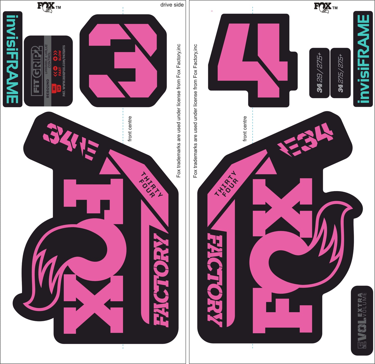 Fox 34 Factory E BIKE 2021 Decals