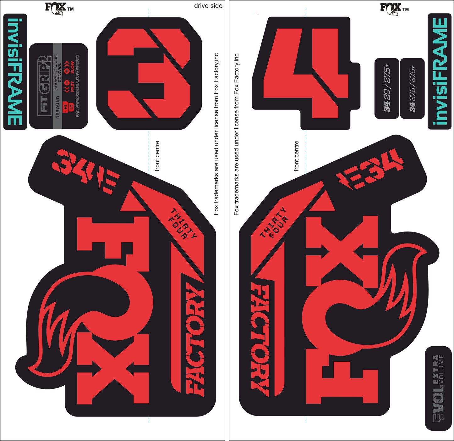 Fox 34 Factory E BIKE 2021 Decals