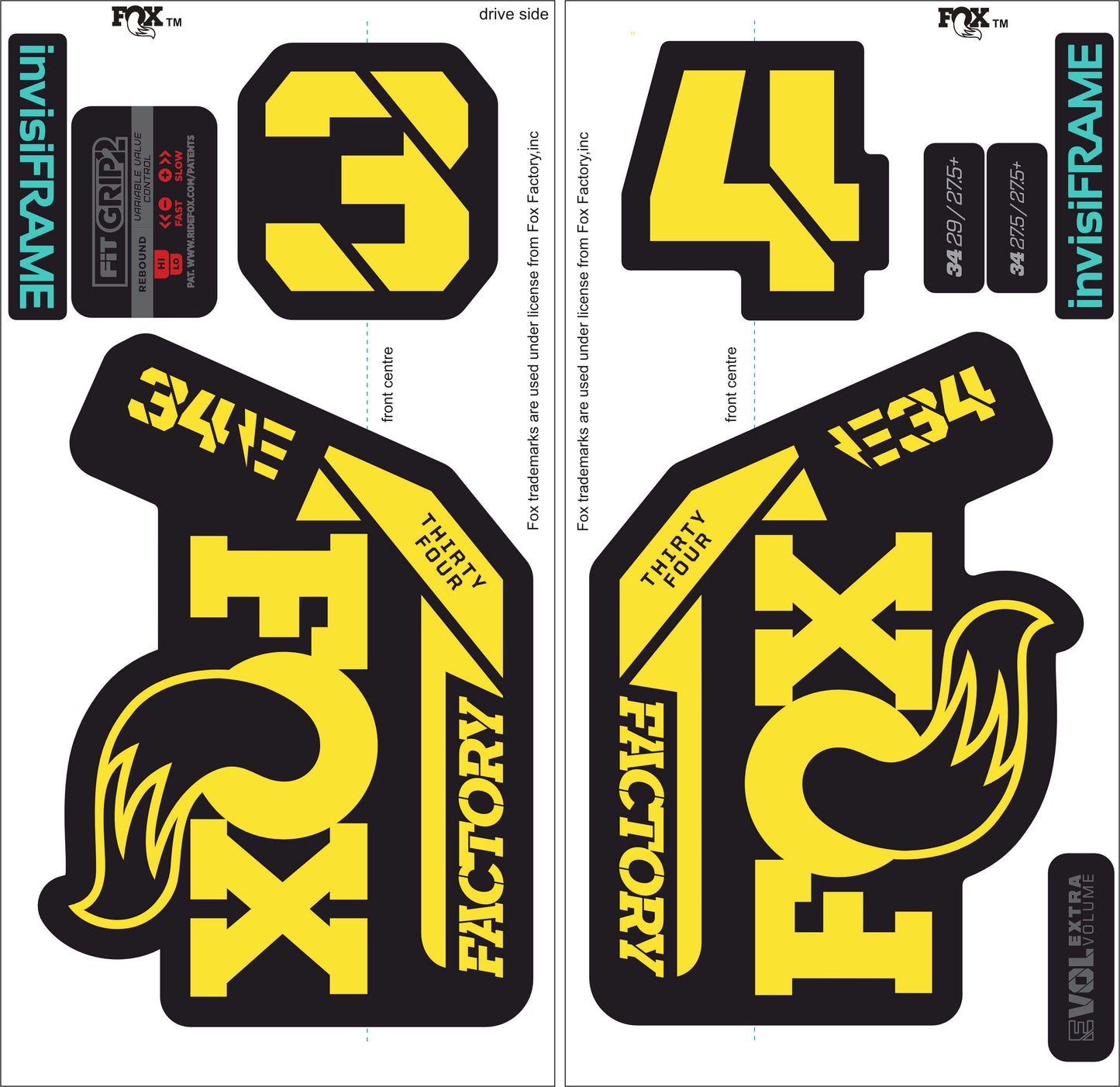 Fox 34 Factory E BIKE 2021 Decals