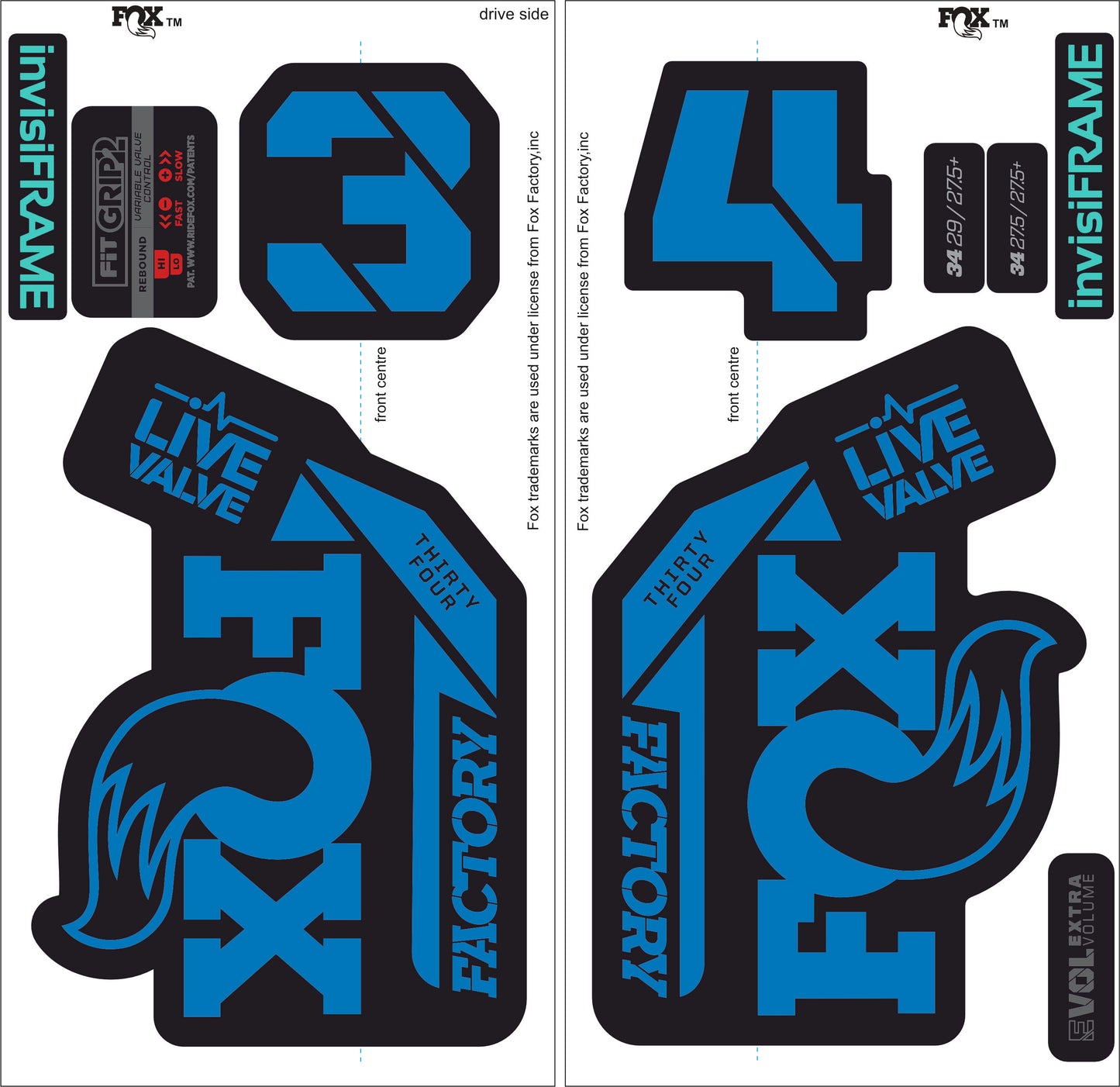 Fox 34 Factory LIVE VALVE 2021 Decals