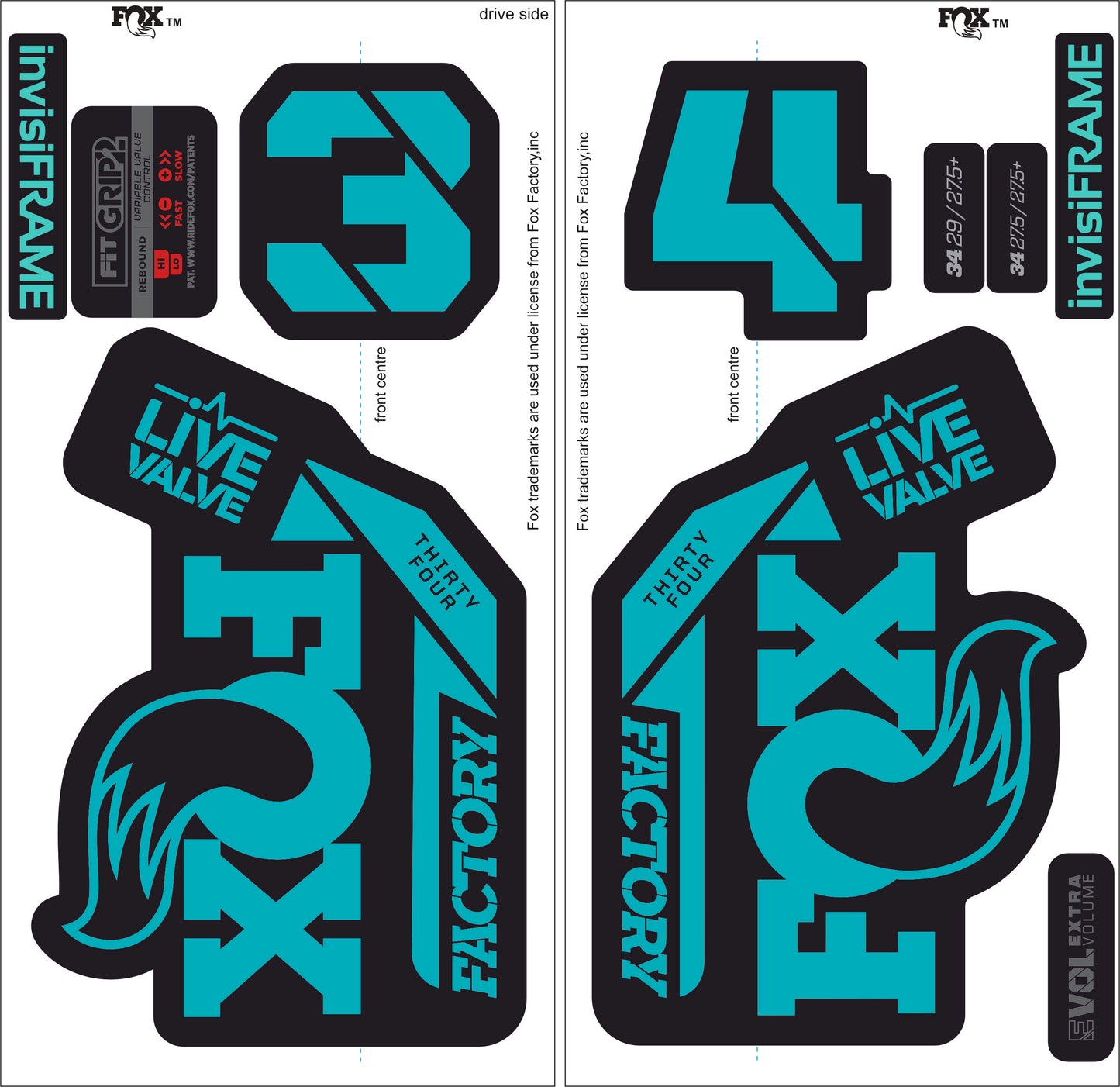 Fox 34 Factory LIVE VALVE 2021 Decals