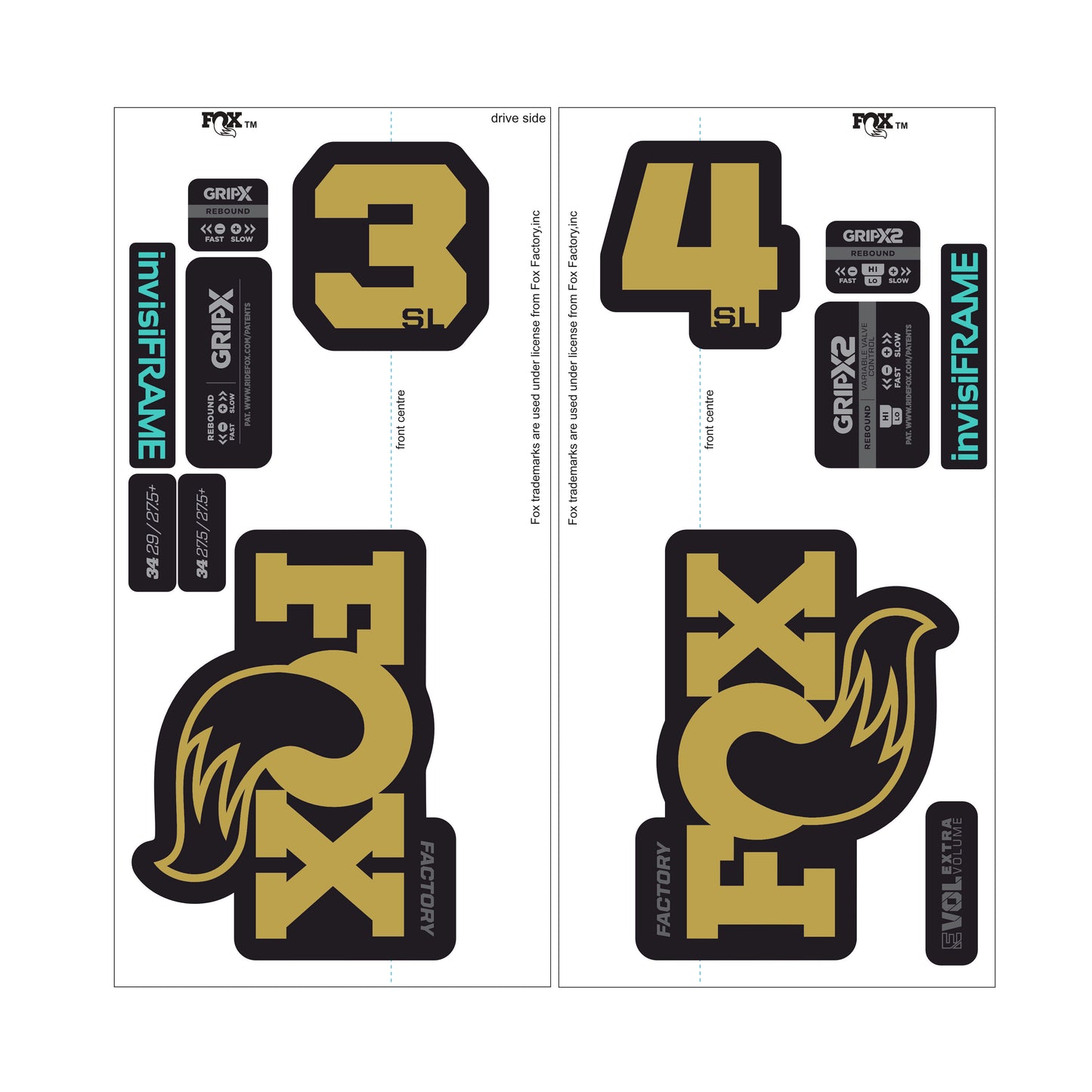 Fox 34 SL Factory 2026 DECALS