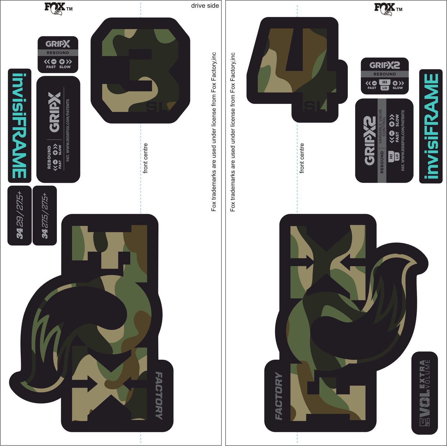 Fox 34 SL Factory 2026 DECALS