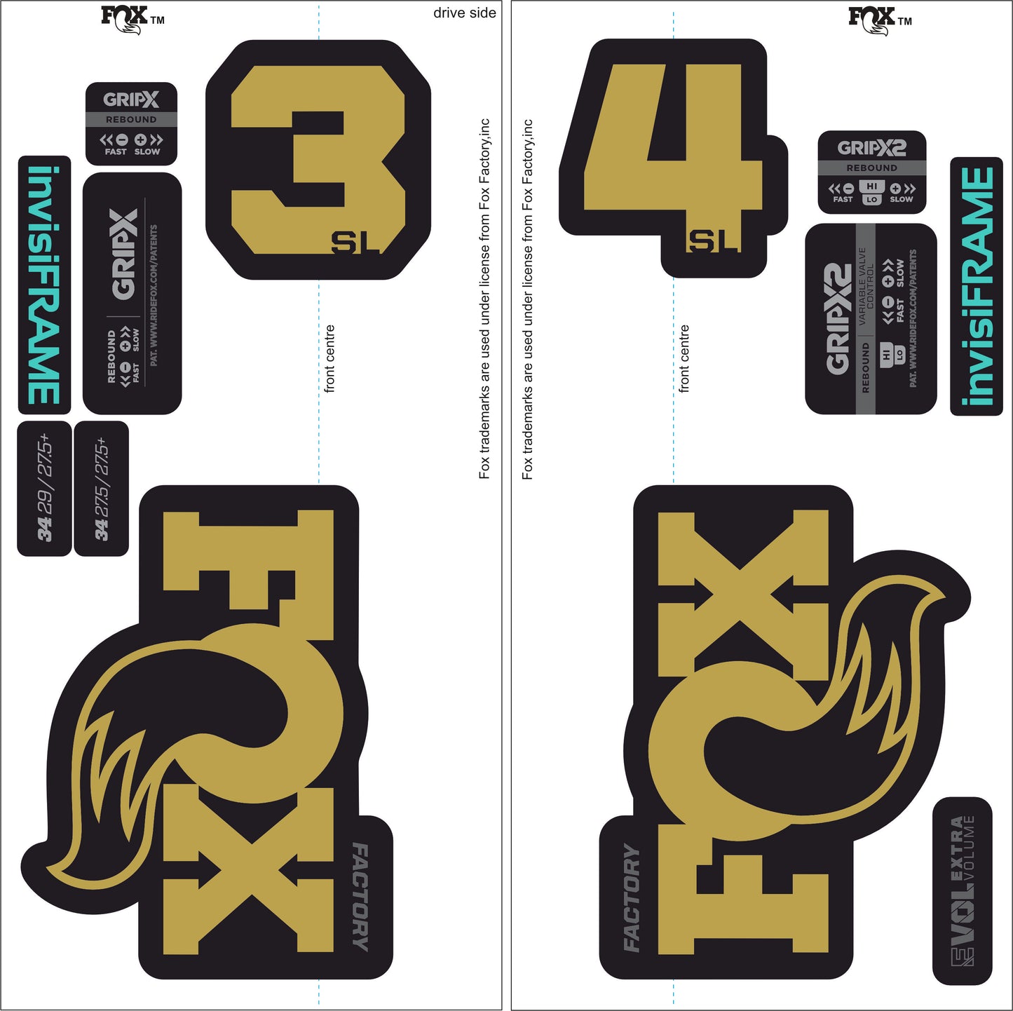 Fox 34 SL Factory 2026 DECALS