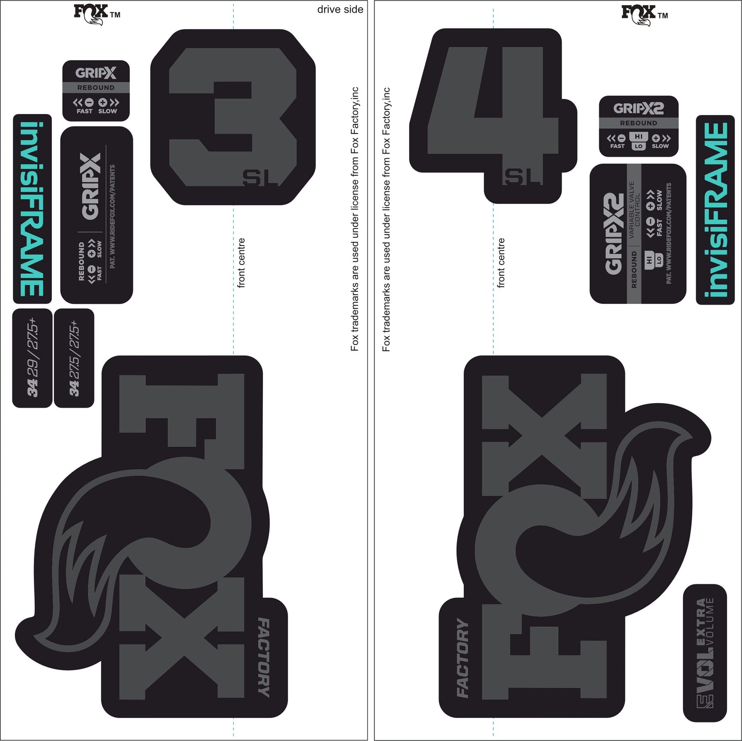 Fox 34 SL Factory 2026 DECALS
