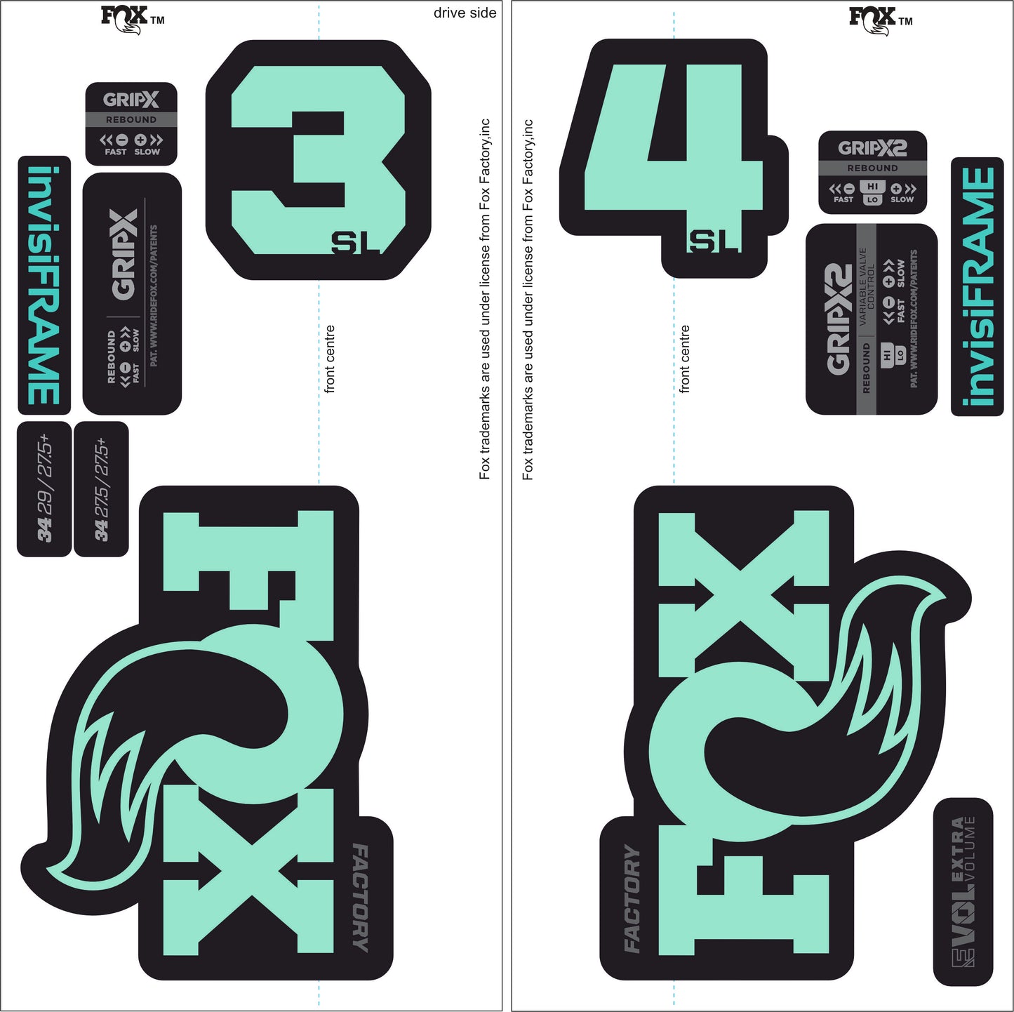 Fox 34 SL Factory 2026 DECALS