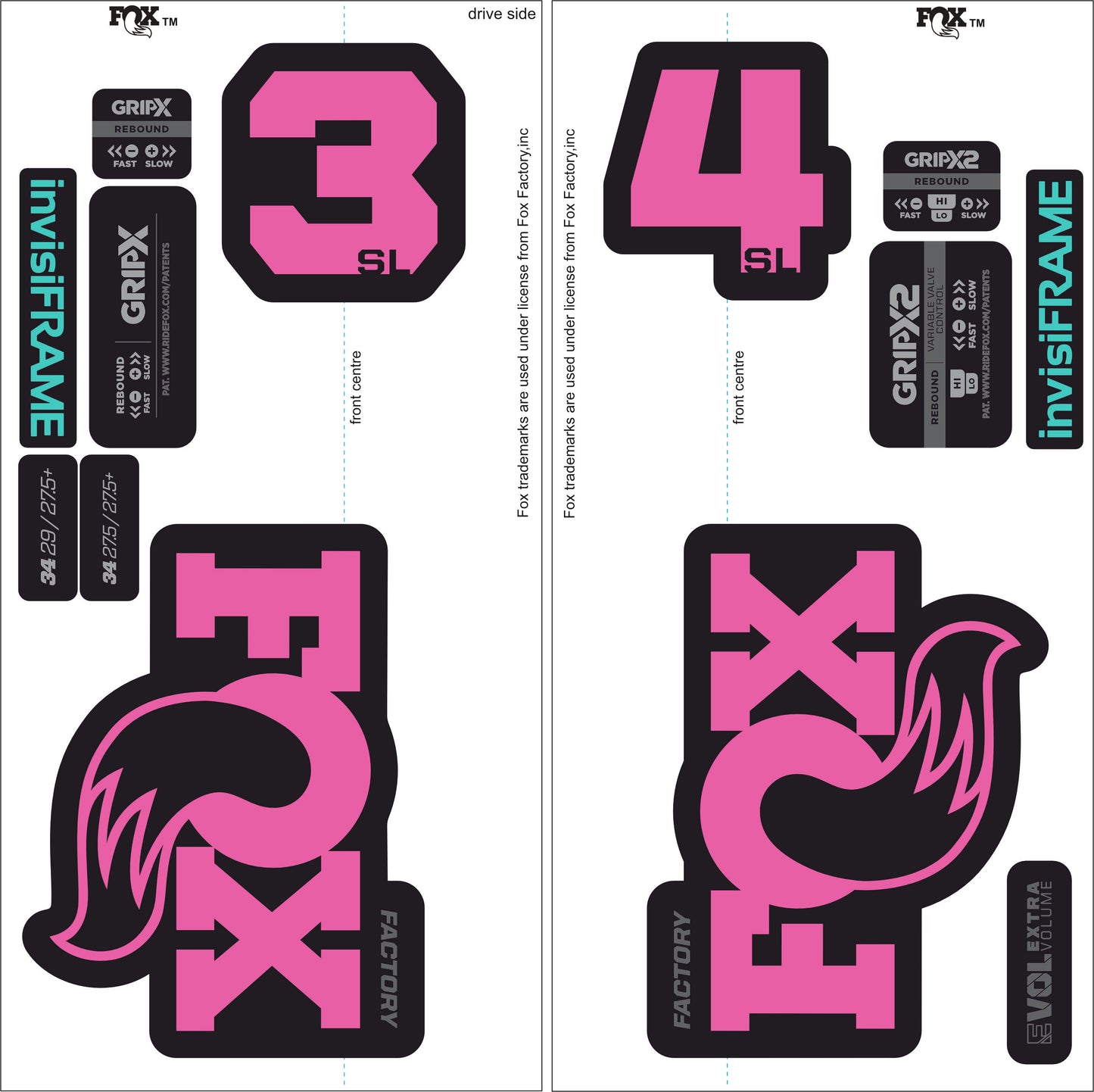 Fox 34 SL Factory 2026 DECALS