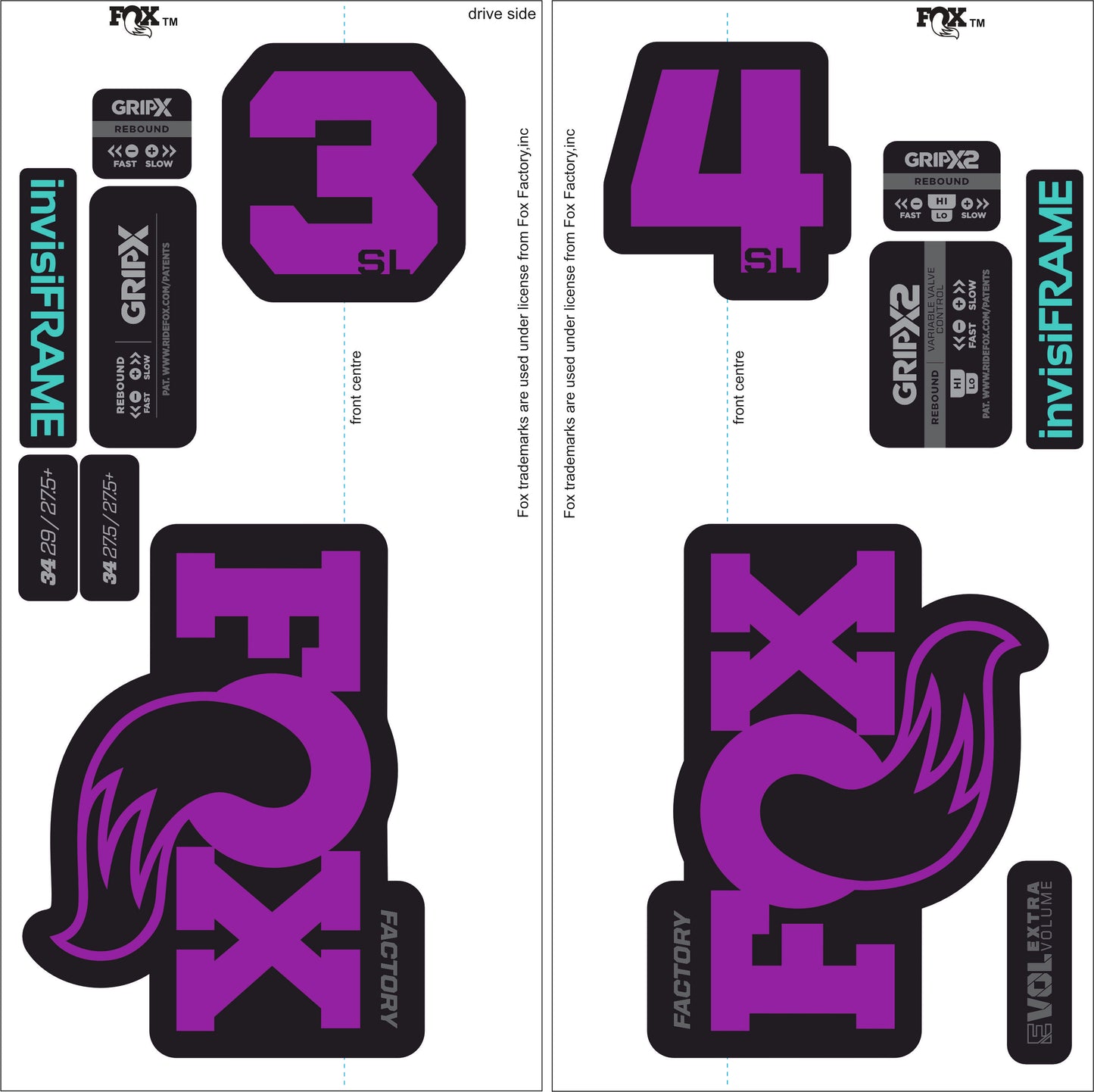 Fox 34 SL Factory 2026 DECALS