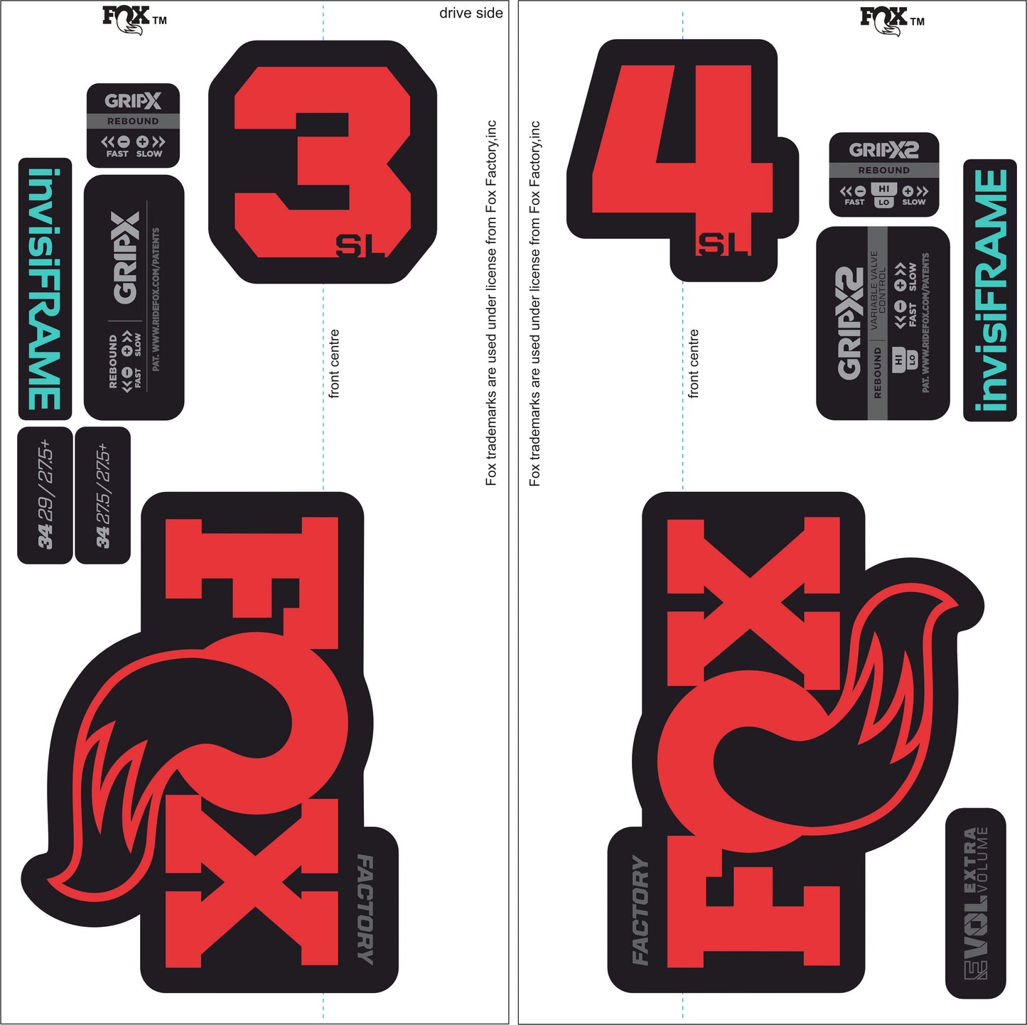 Fox 34 SL Factory 2026 DECALS
