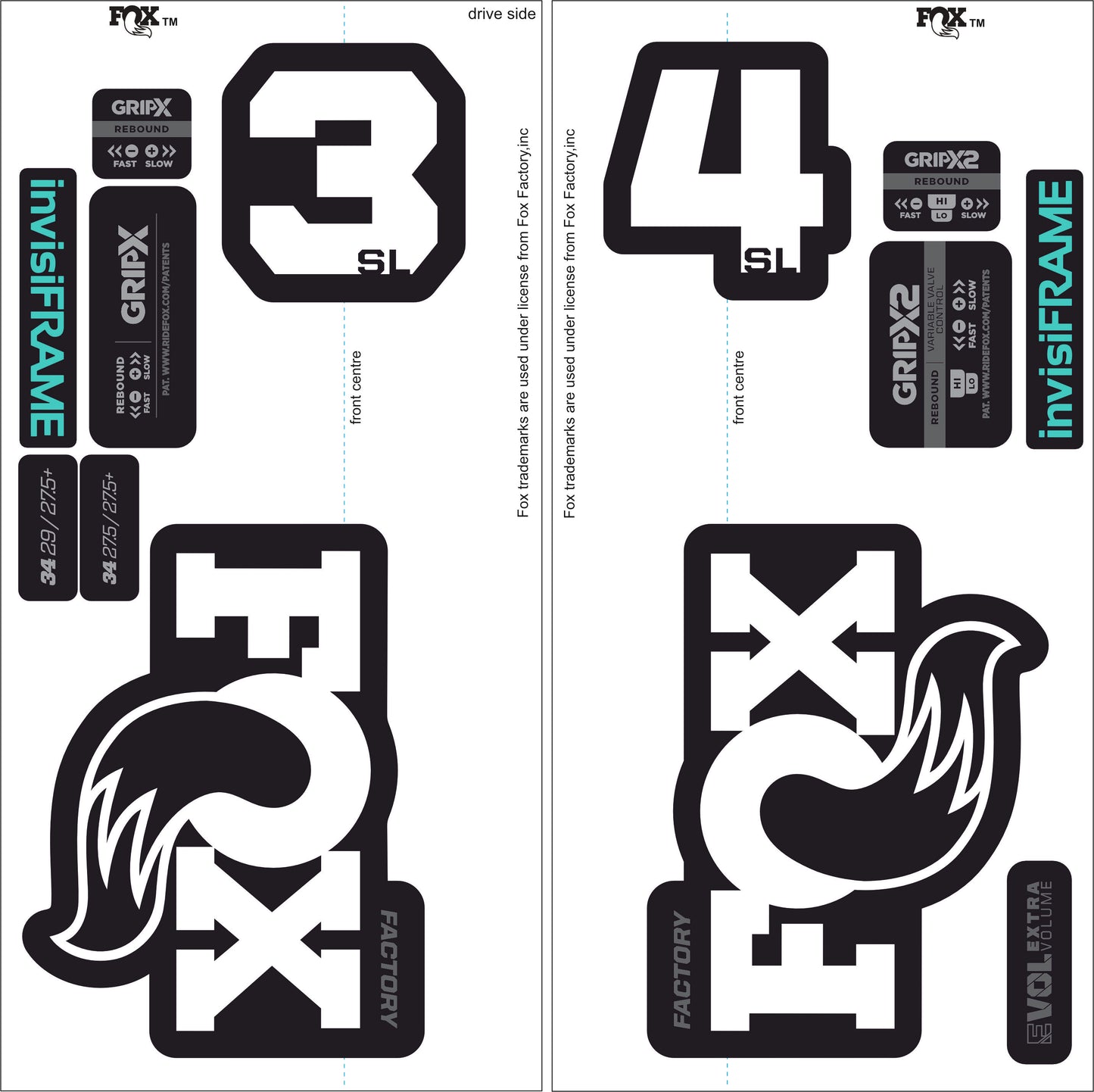 Fox 34 SL Factory 2026 DECALS