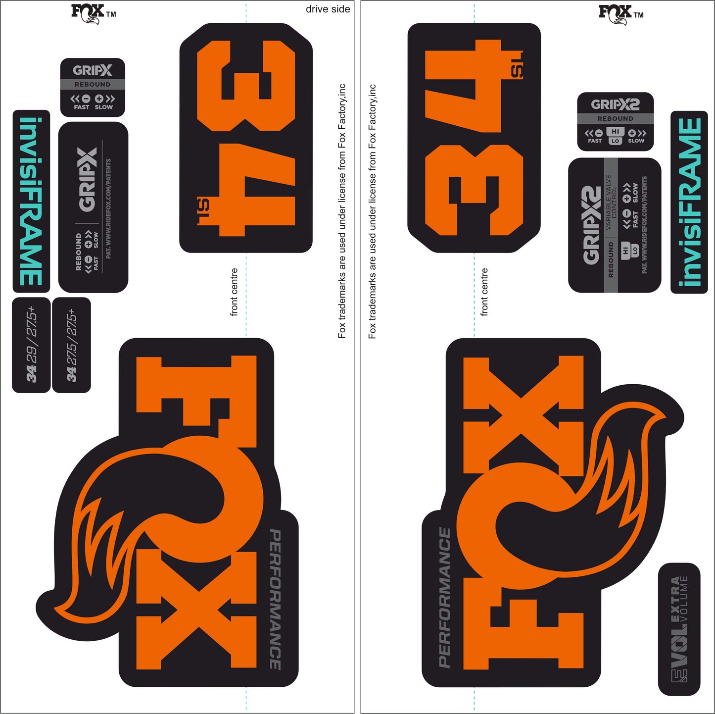 Fox 34 SL Performance 2026 DECALS