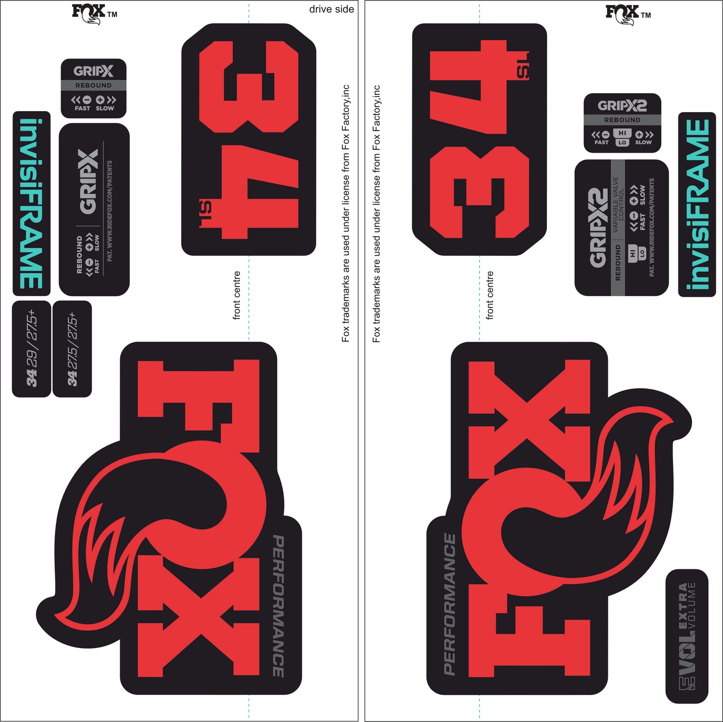 Fox 34 SL Performance 2026 DECALS