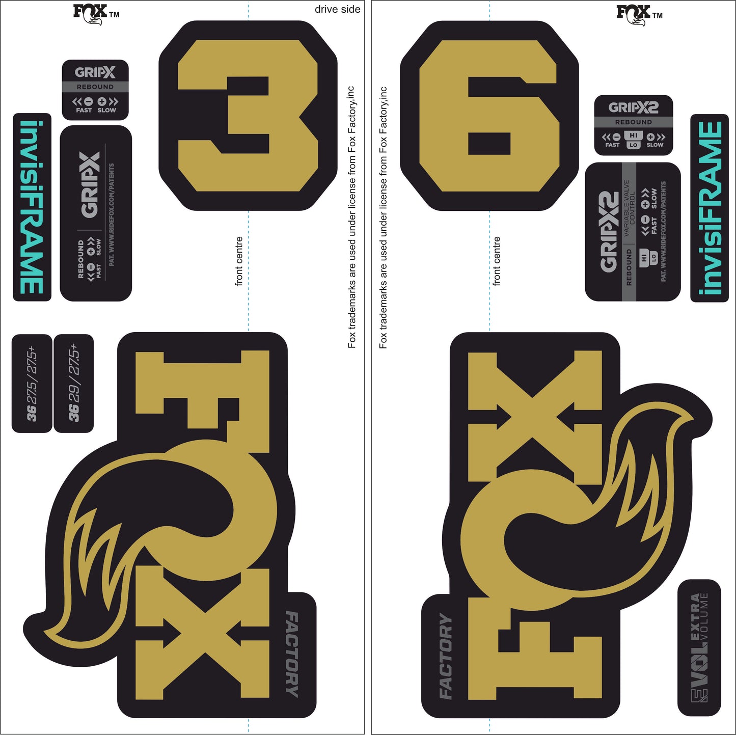 Fox 36 Factory 2026 Decals