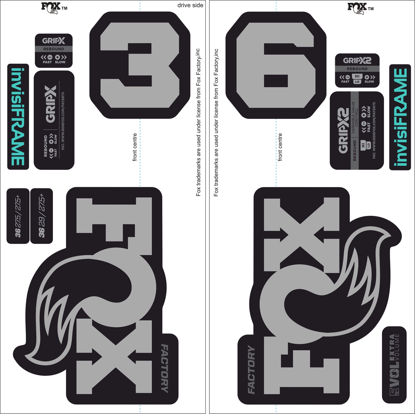 Fox 36 Factory 2026 Decals