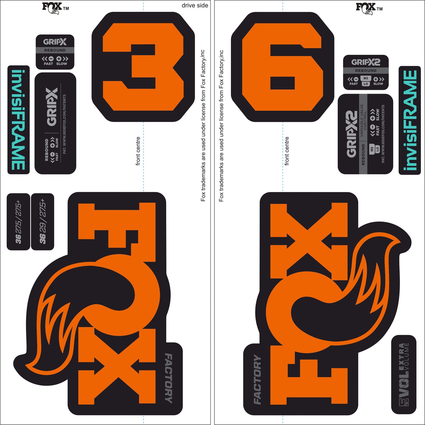 Fox 36 Factory 2026 Decals