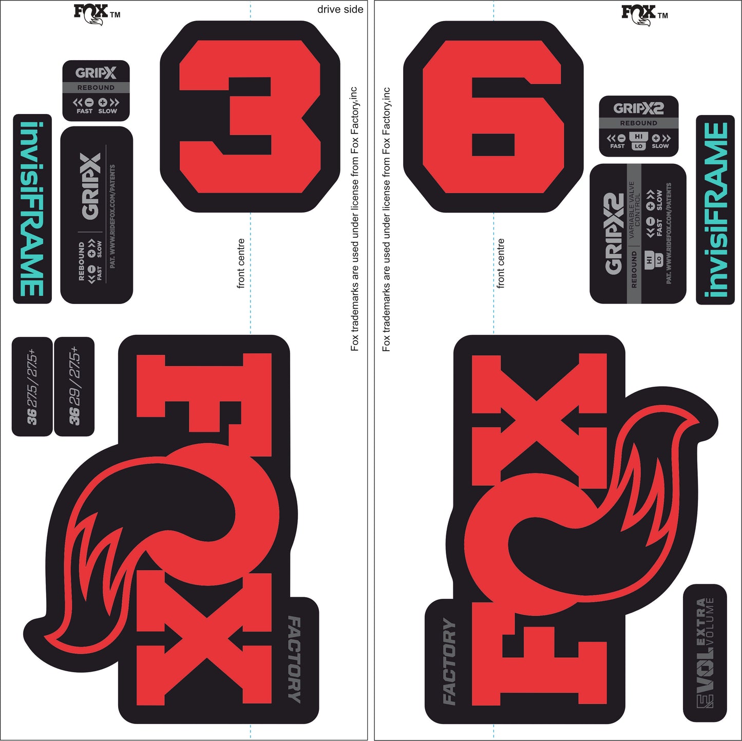 Fox 36 Factory 2026 Decals