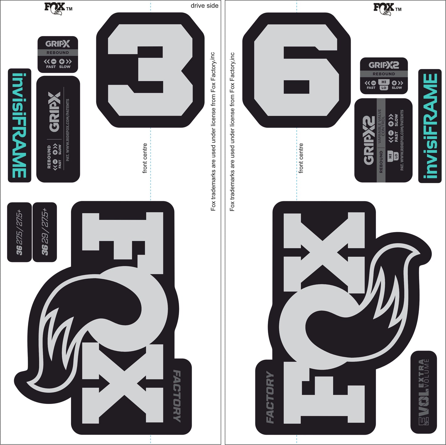 Fox 36 Factory 2026 Decals