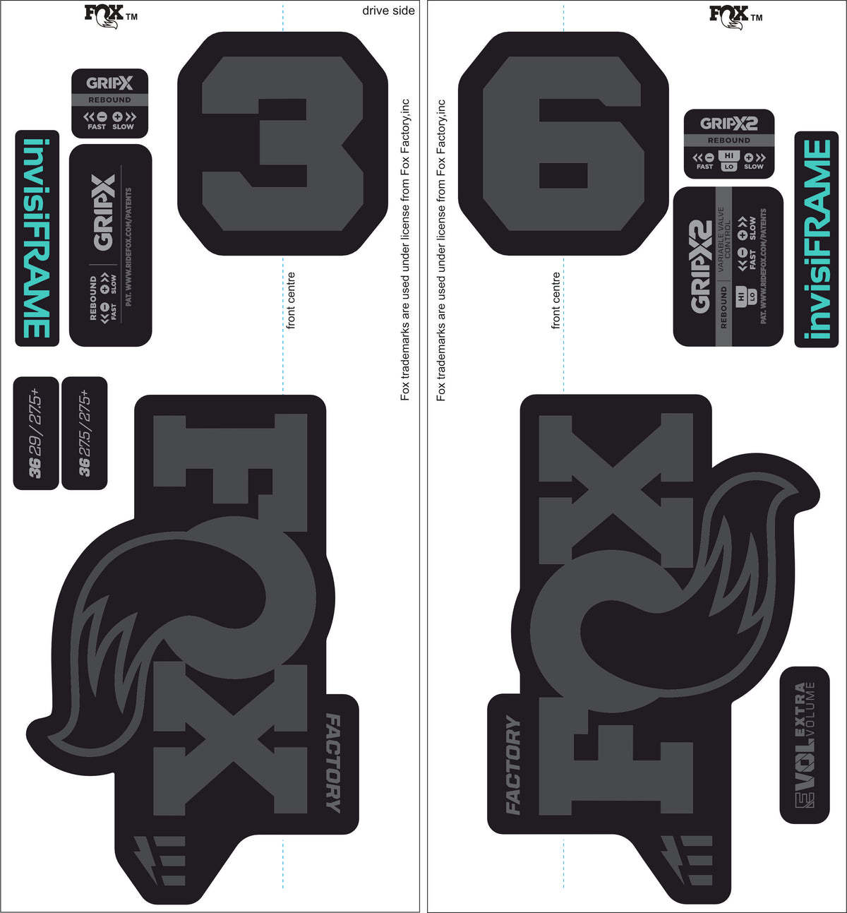 Fox 36 Factory E Bike 2025 decals