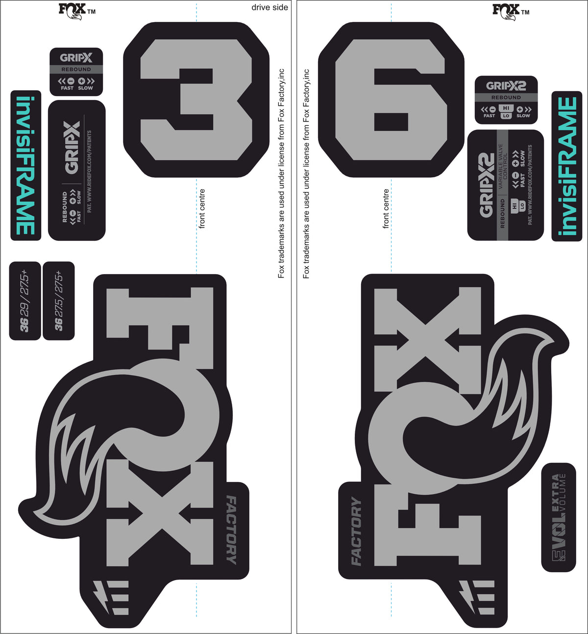 Fox 36 Factory E Bike 2025 decals