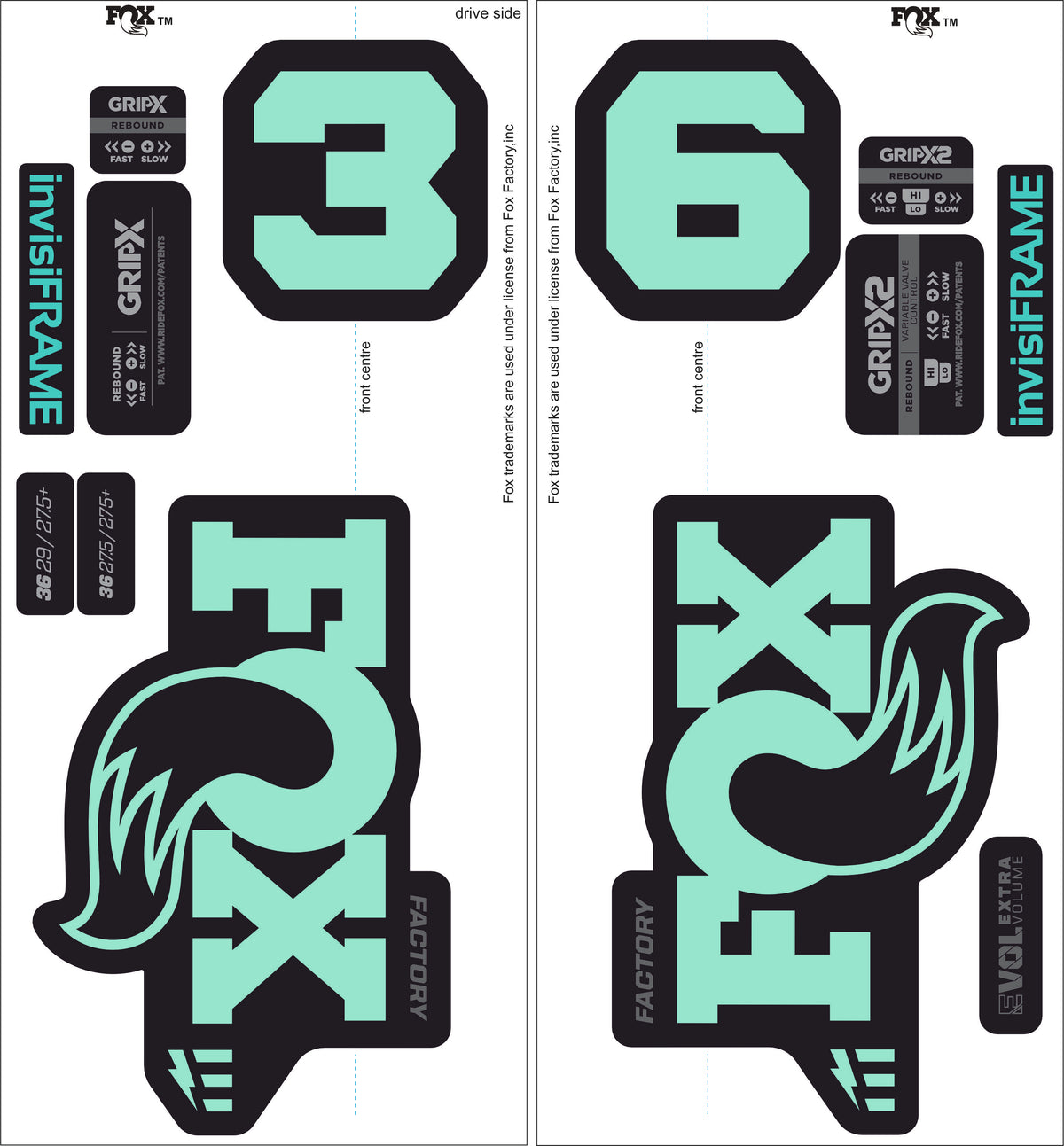 Fox 36 Factory E Bike 2025 decals